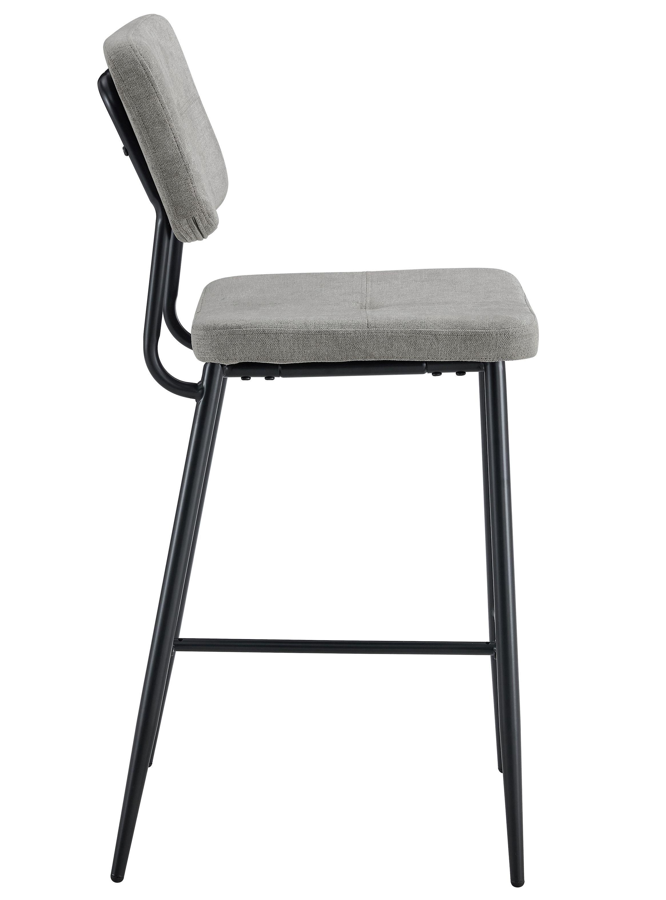 Pack 2 Pisos de Bar con Espaldar Acolchado Gris-3