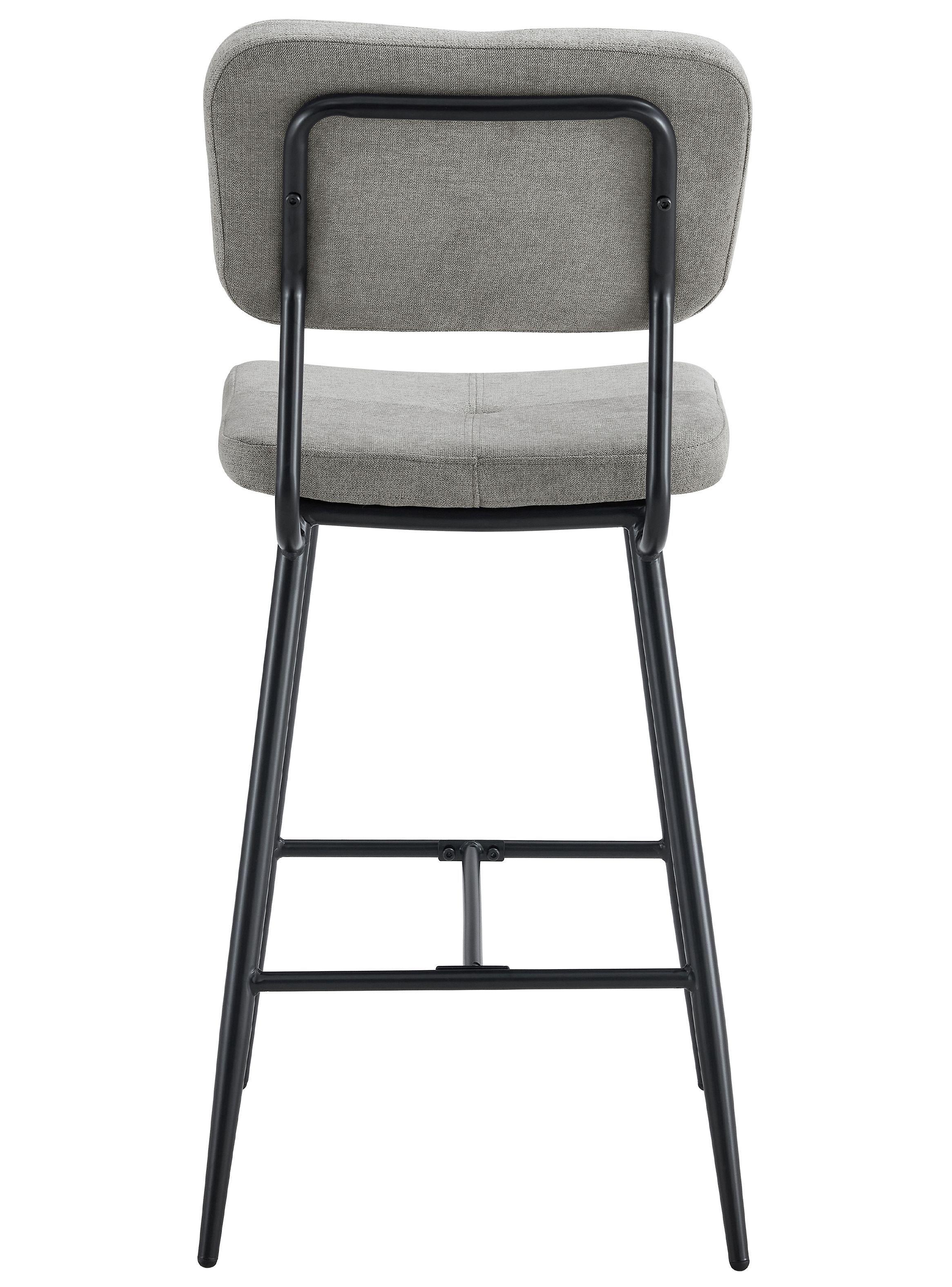 Pack 2 Pisos de Bar con Espaldar Acolchado Gris-4