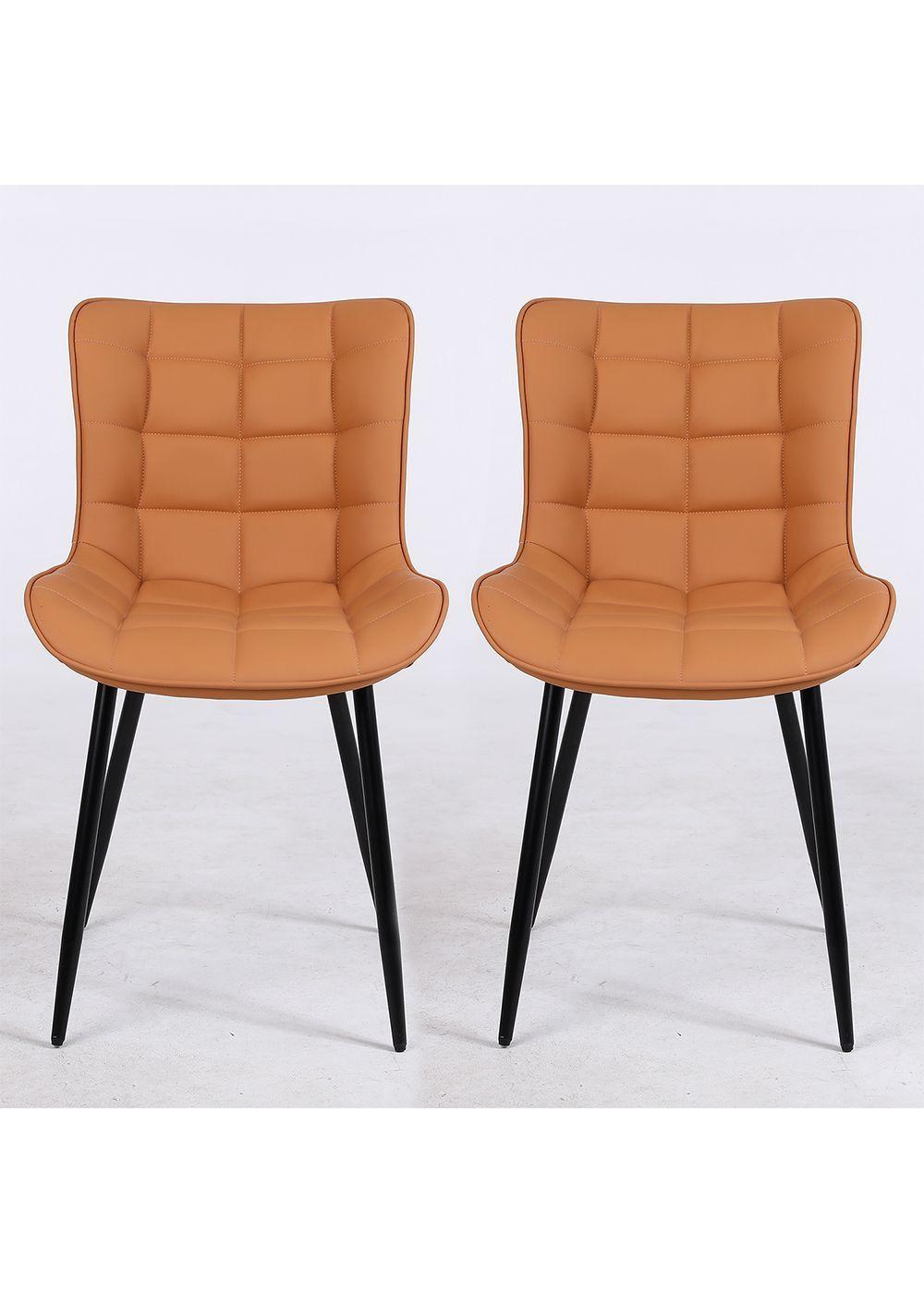 Pack 2 Sillas de Comedor Pu Camel Patas Metálicas-6
