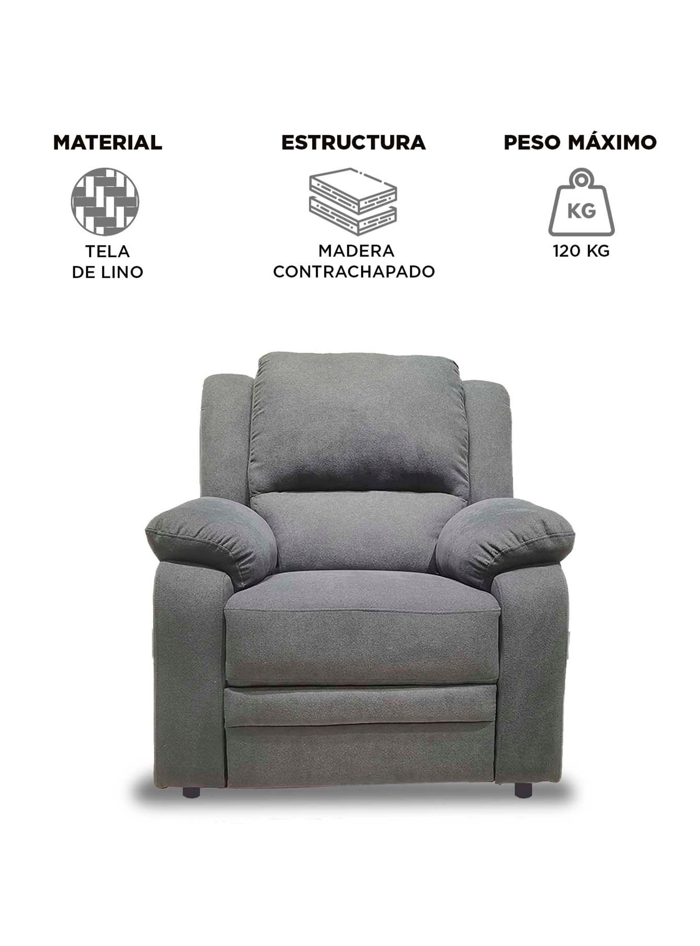 Berger Reclinable Sevilla Lino Gris-6