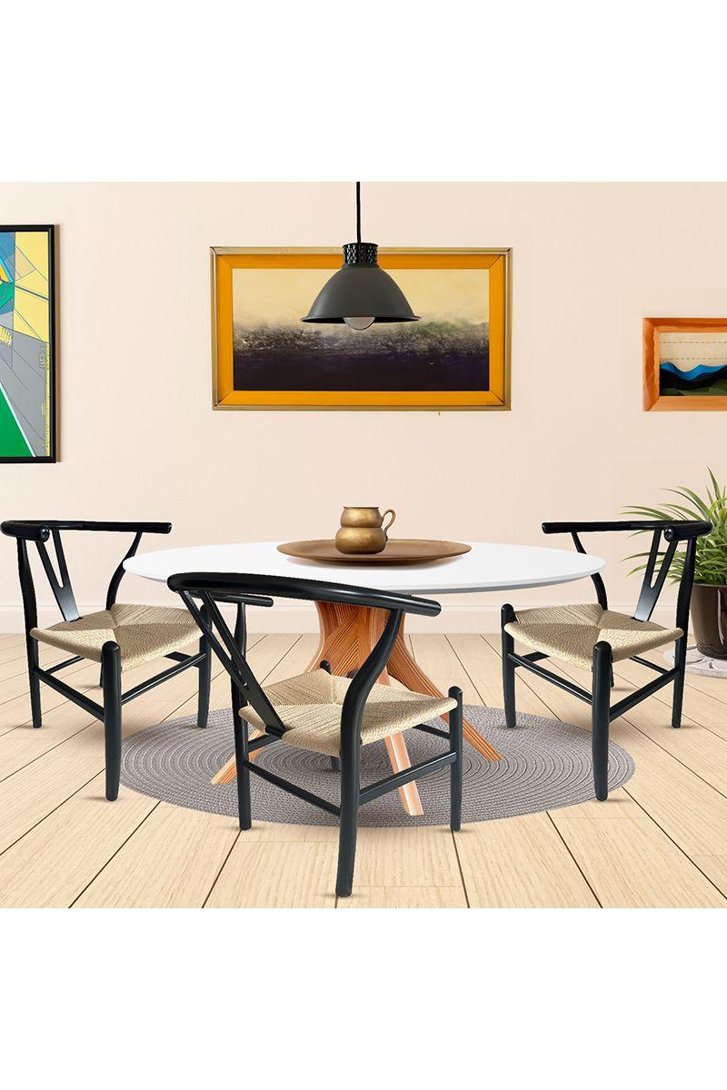 Pack 2 Sillas Comedor Whishbone Madera Negro-1