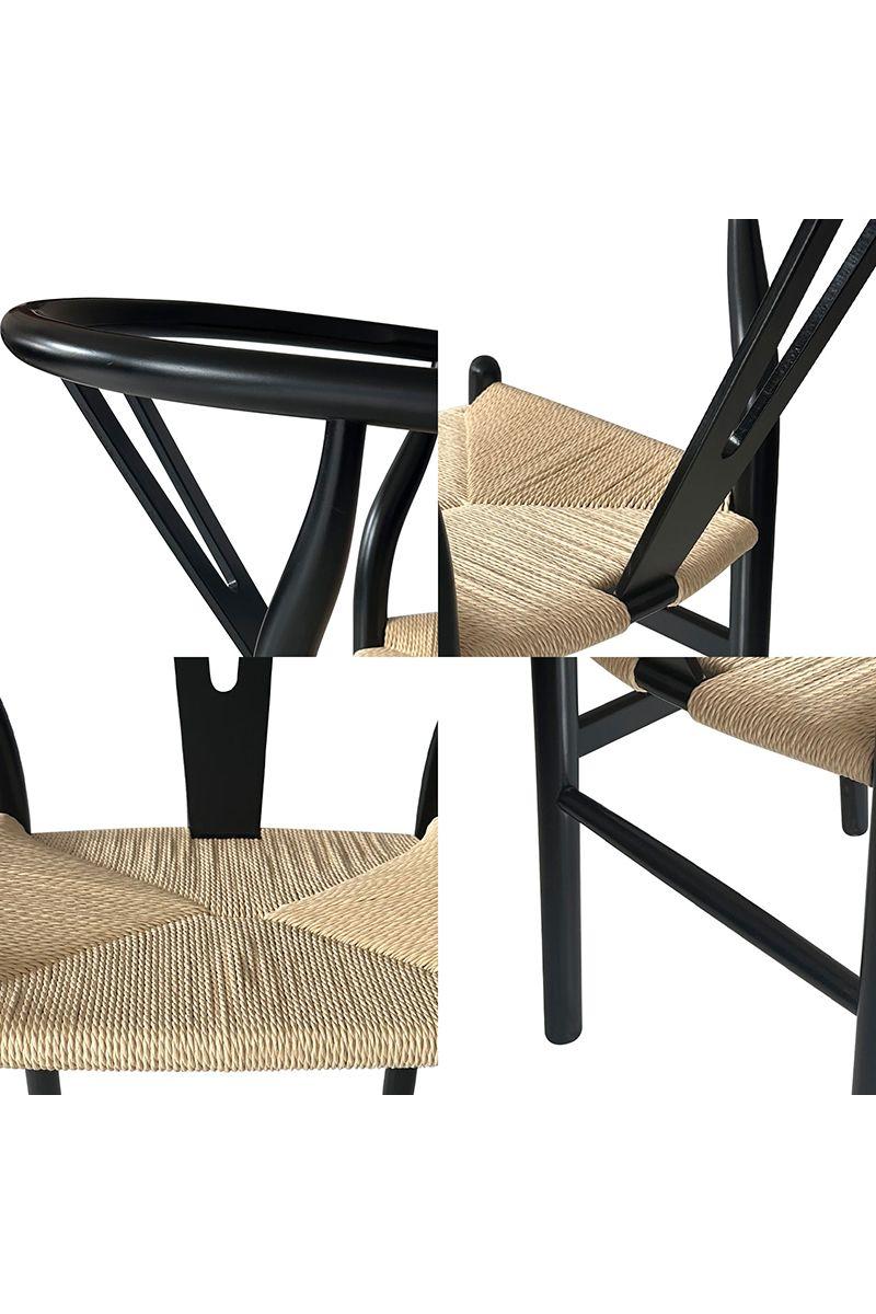 Pack 2 Sillas Comedor Whishbone Madera Negro-4
