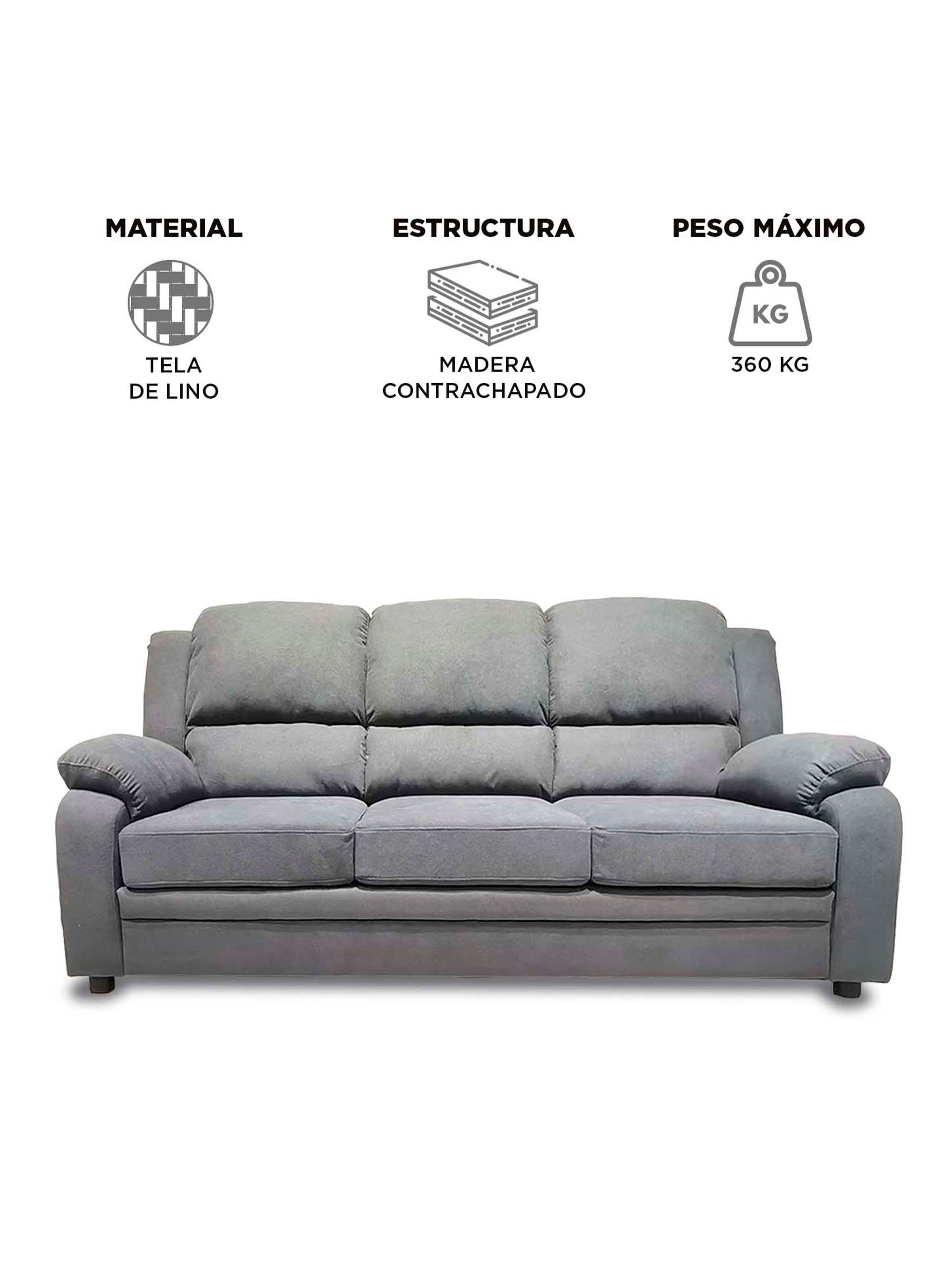 Sofá 3 Cuerpos Sevilla Lino Gris-6