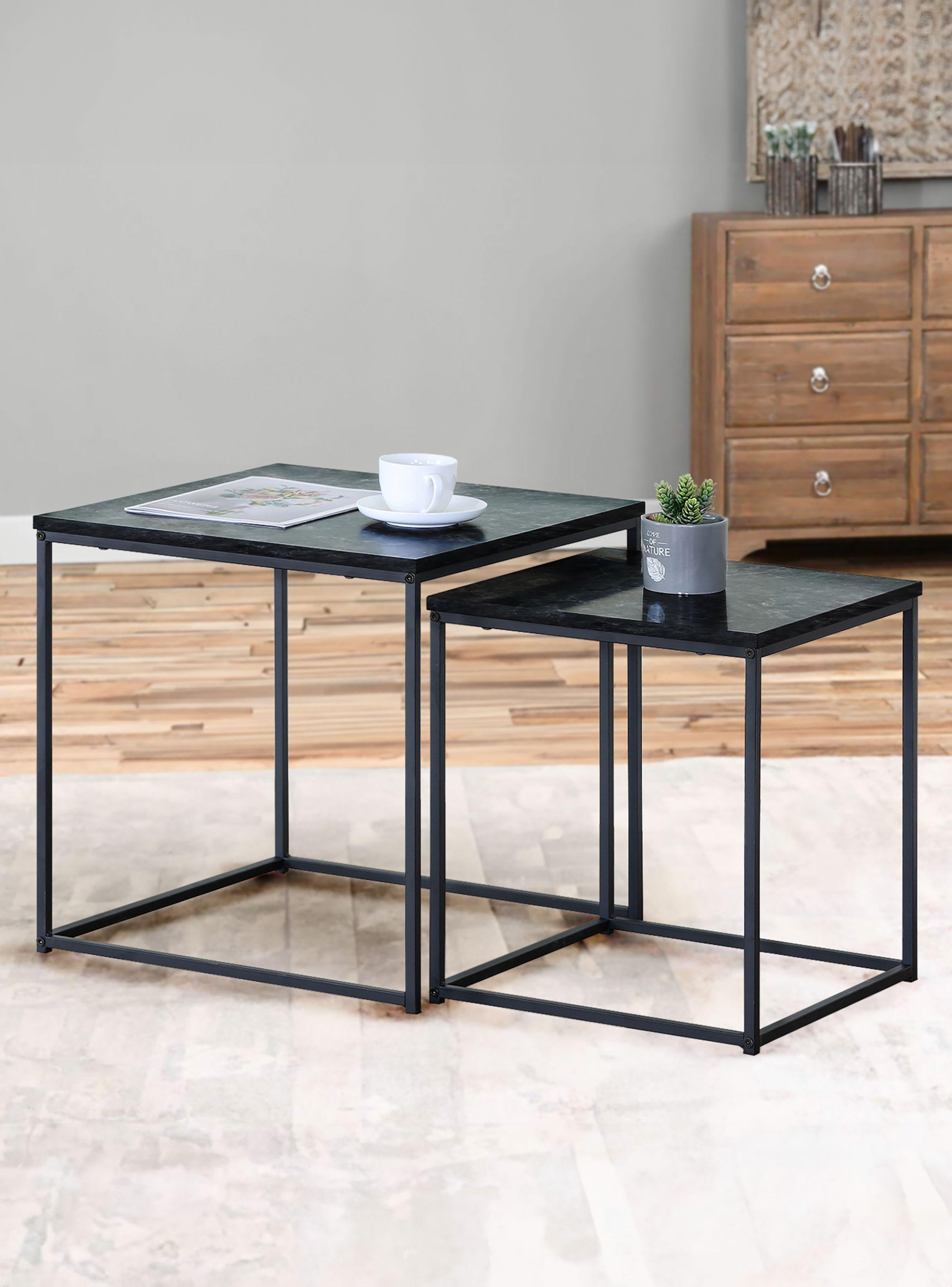 Set Mesas Laterales Estilo Marmol Negro-1