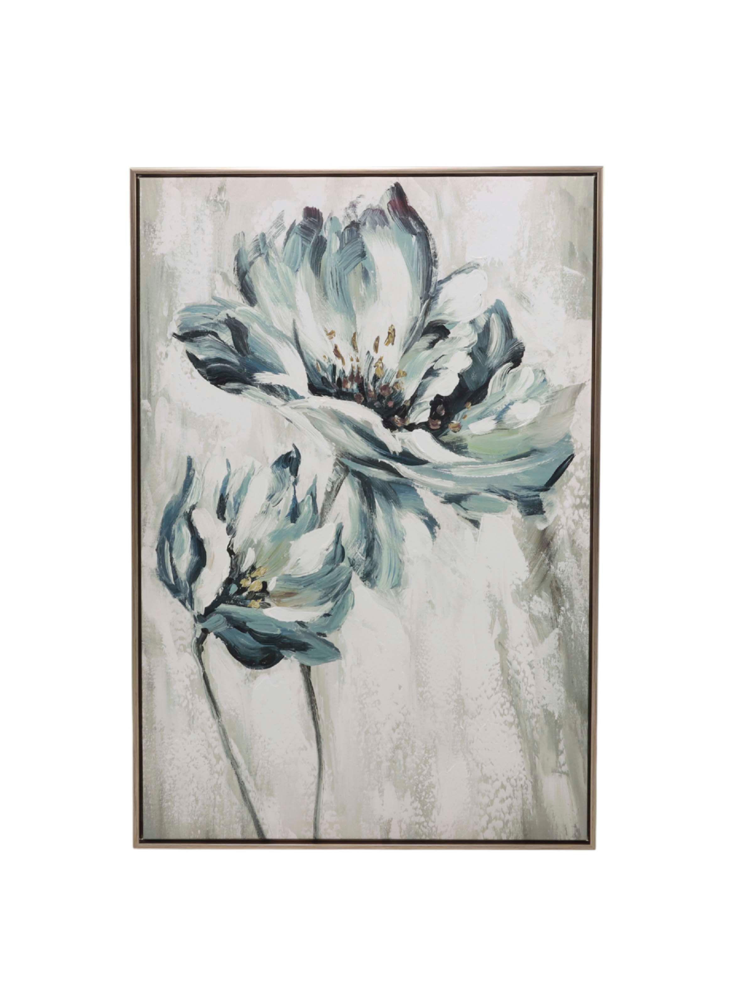 Cuadro Decorativo Flor Turquesa 90x60cm-0