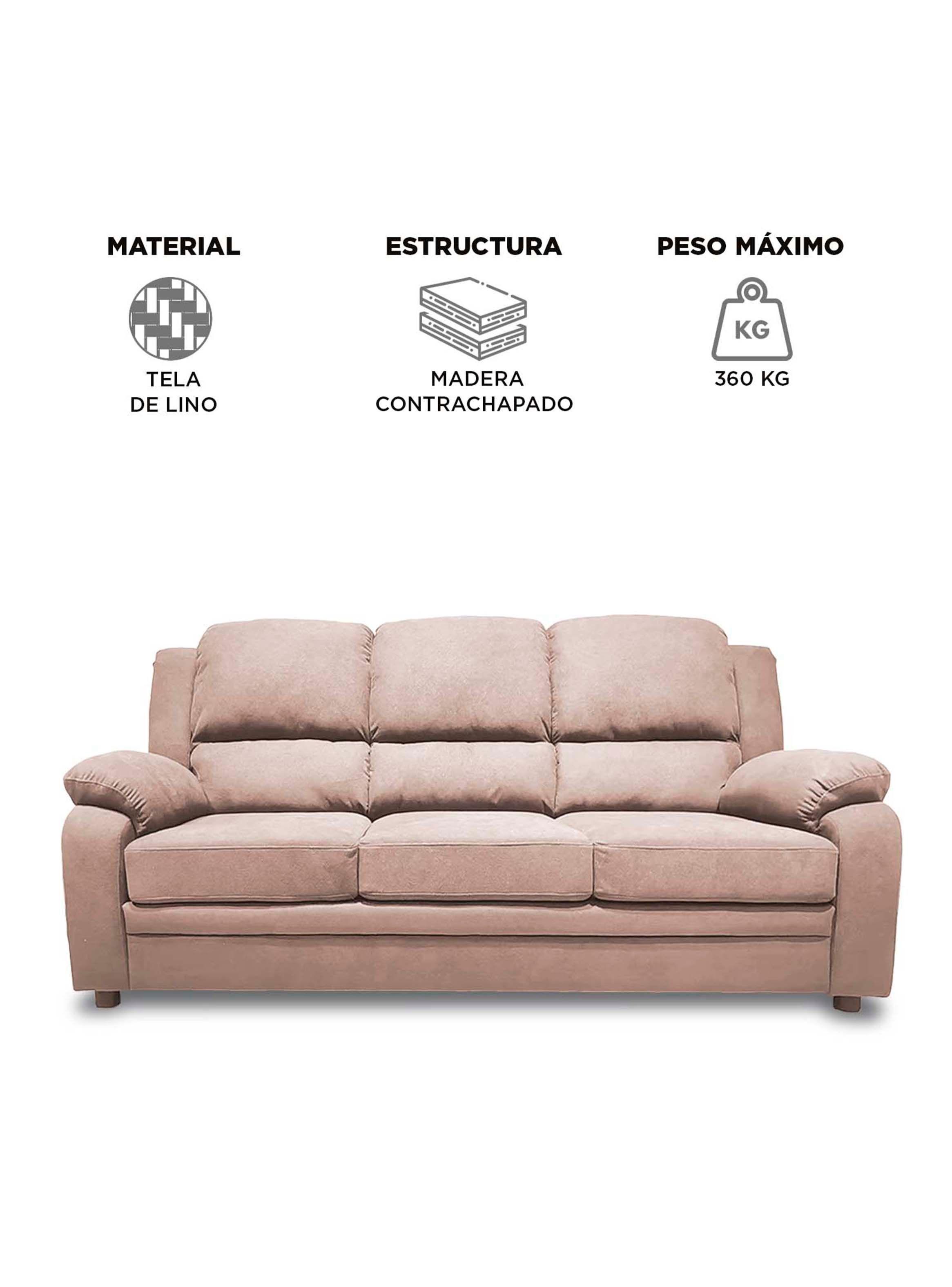 Sofá 3 Cuerpos Sevilla Lino Beige-6