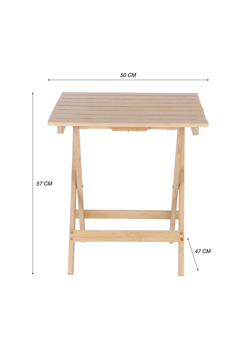 Mesa de Camping Plegable de Bamboo 46×51×56 Cm-2