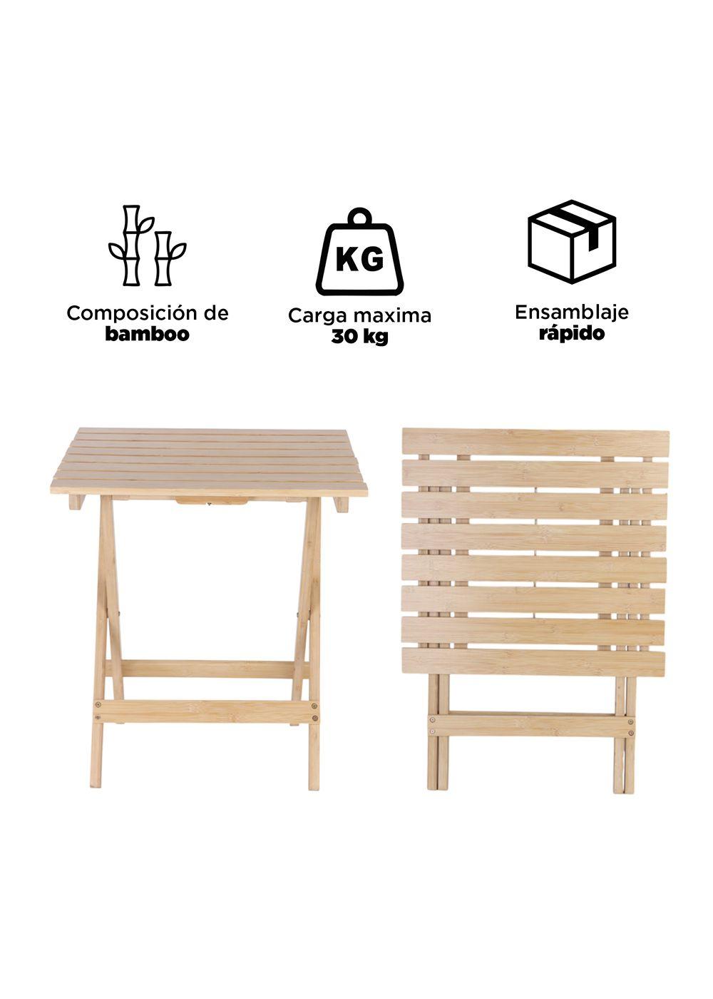 Mesa de Camping Plegable de Bamboo 46×51×56 Cm-3