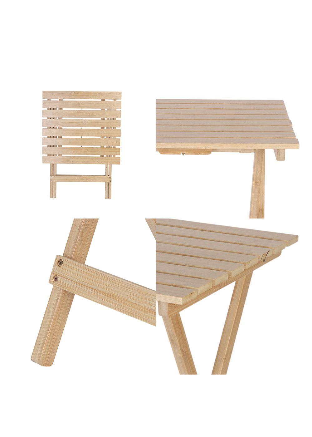 Mesa de Camping Plegable de Bamboo 46×51×56 Cm-4