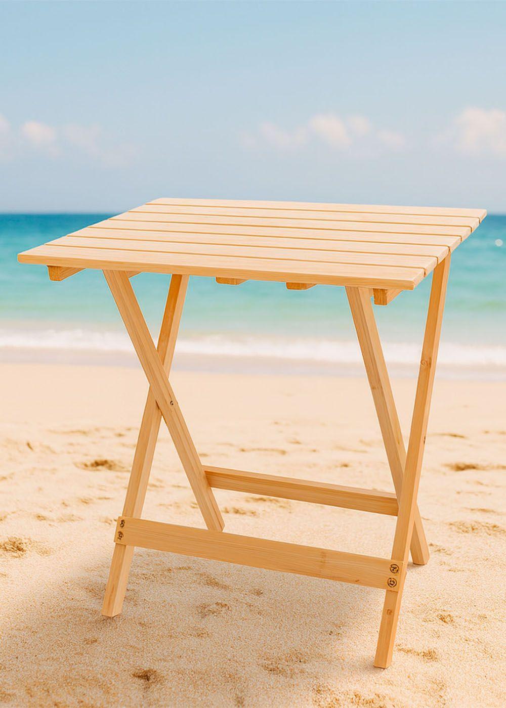 Mesa de Camping Plegable de Bamboo 46×51×56 Cm-5
