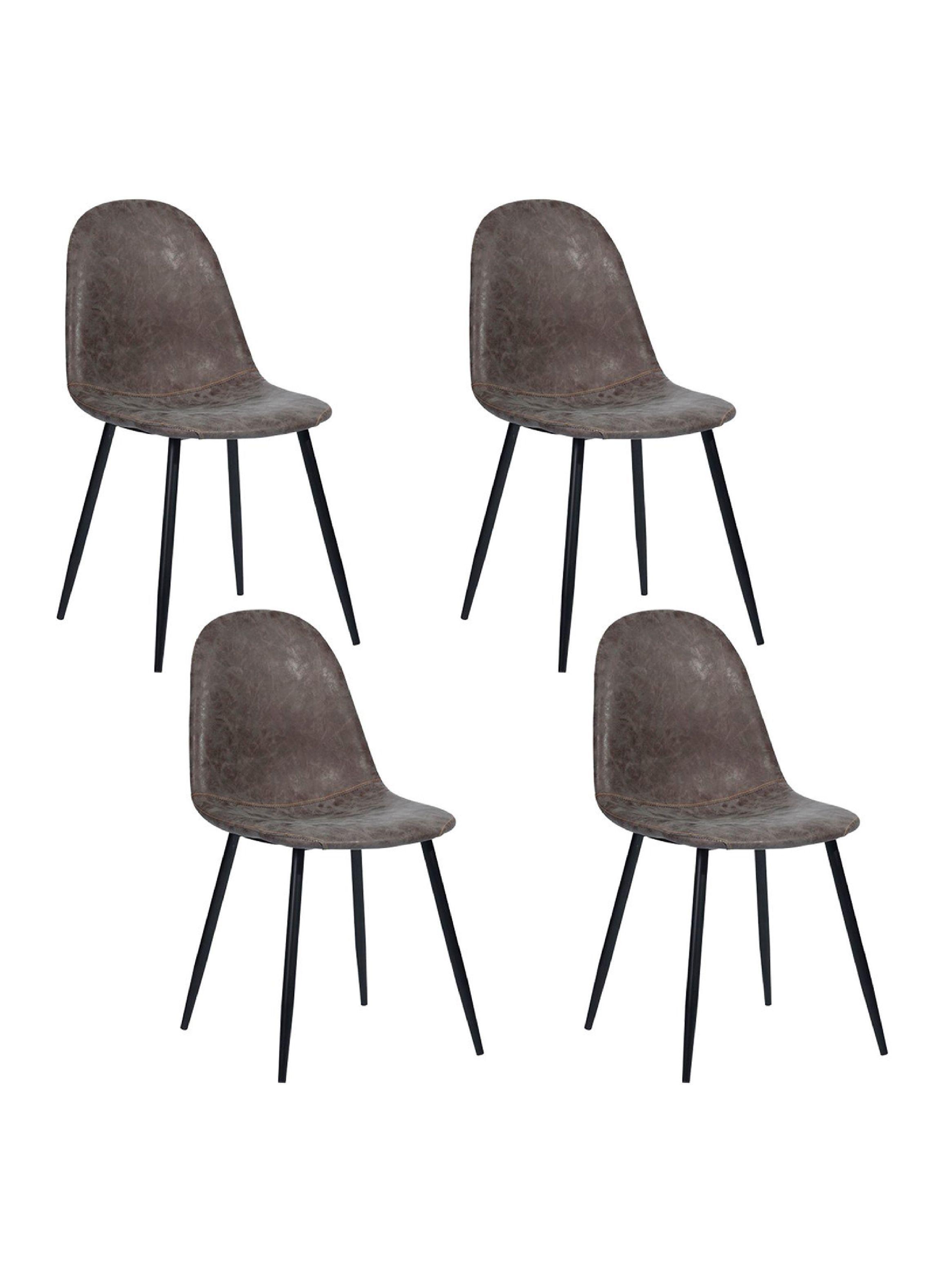 Pack 4 Sillas de Comedor Chicago Gris Vintage-1