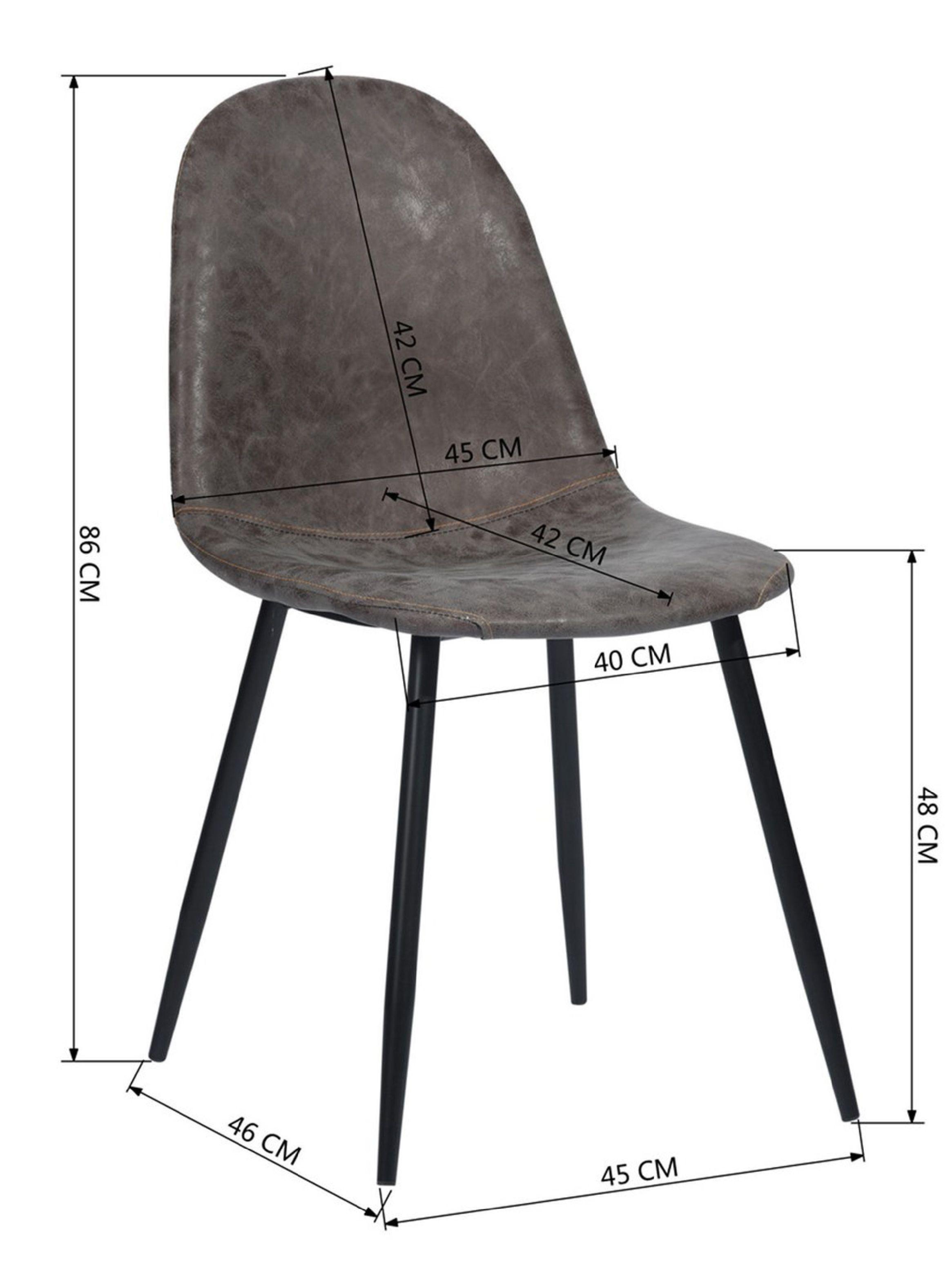 Pack 4 Sillas de Comedor Chicago Gris Vintage-2