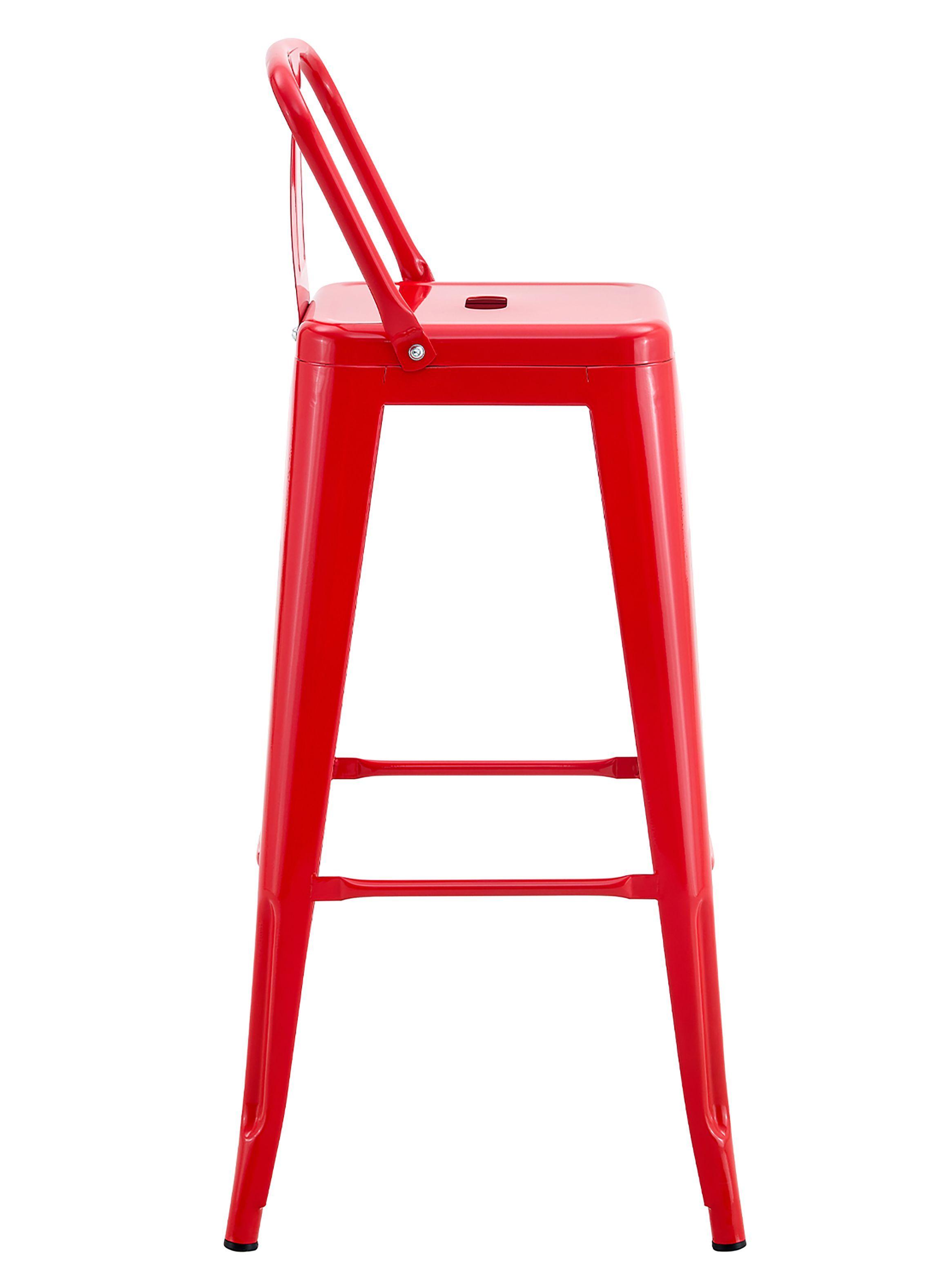 Pack De 4 Silla Alta Metal Rojo-2