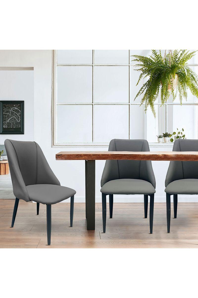 Pack 4 Silla Comedor Eleganza Gris-1