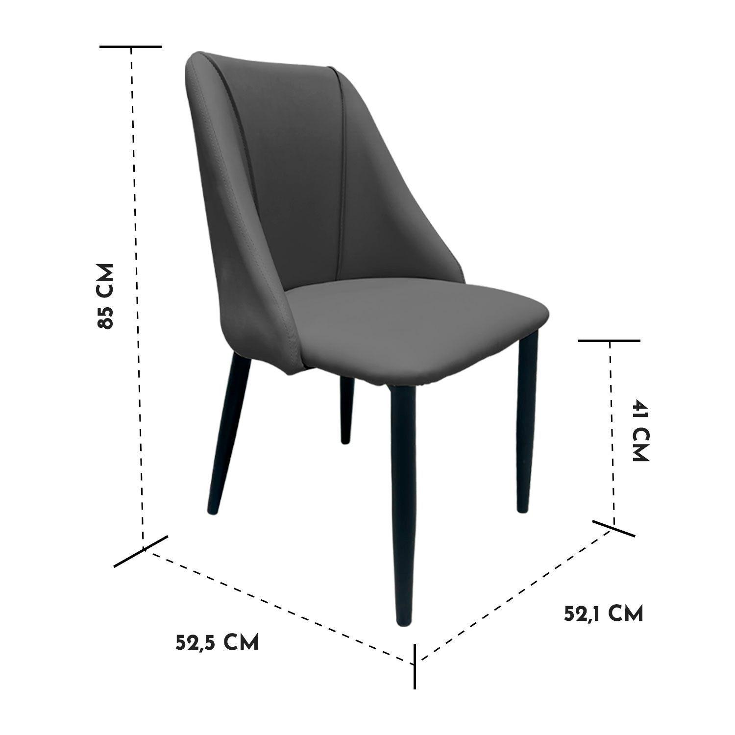 Pack 4 Silla Comedor Eleganza Gris-2
