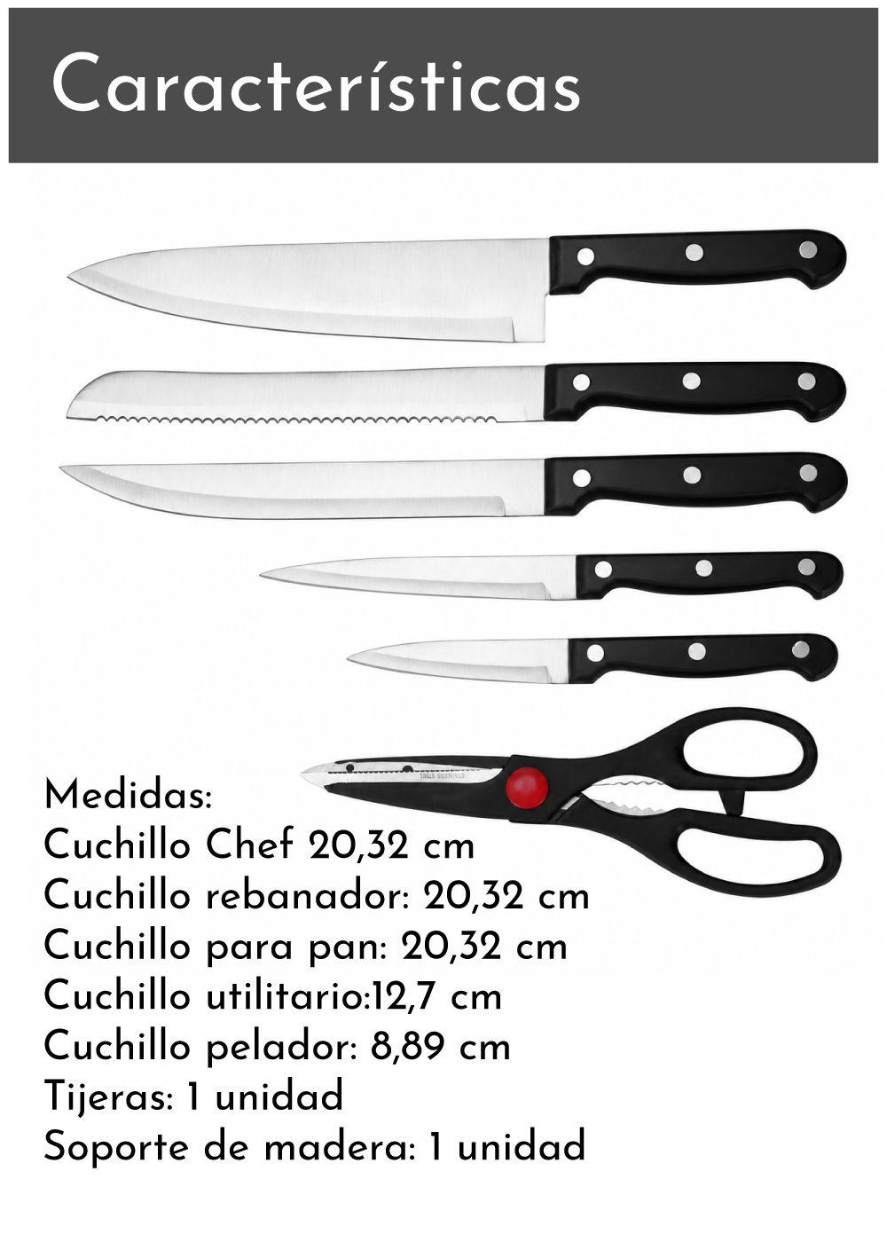 Set de cuchillos 6 piezas acero inoxidable-2