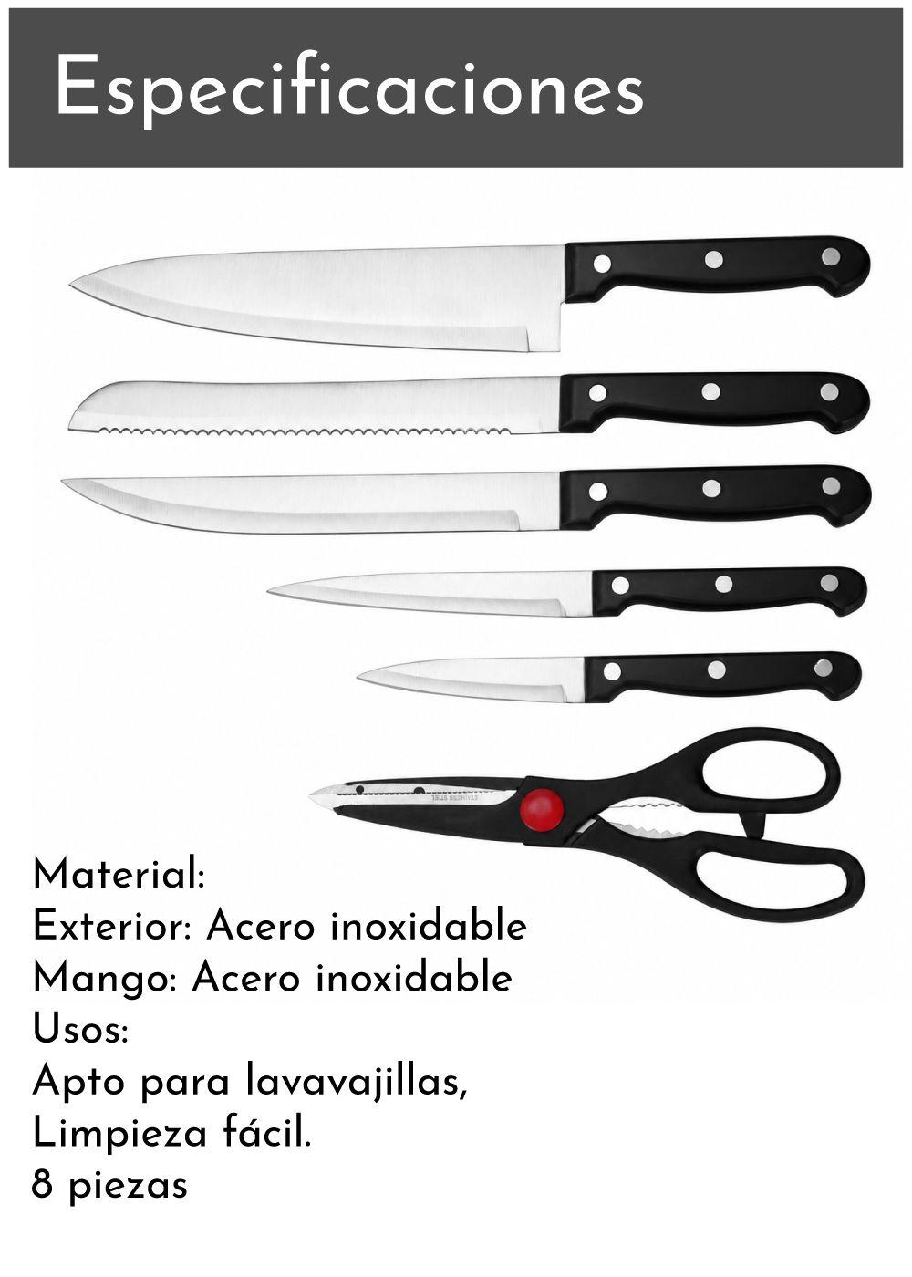 Set de cuchillos 6 piezas acero inoxidable-3