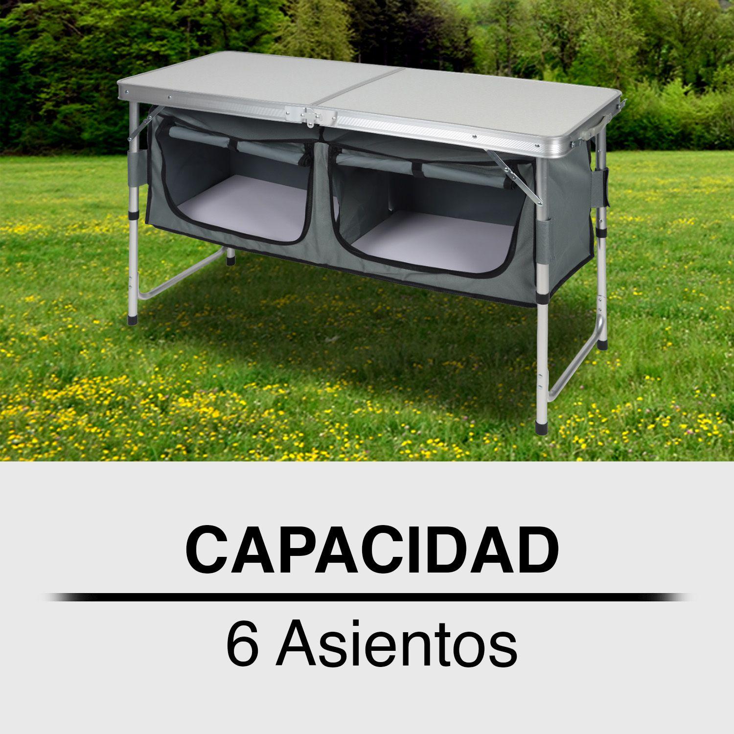 Mesa de Camping Plegable Multicolor-4