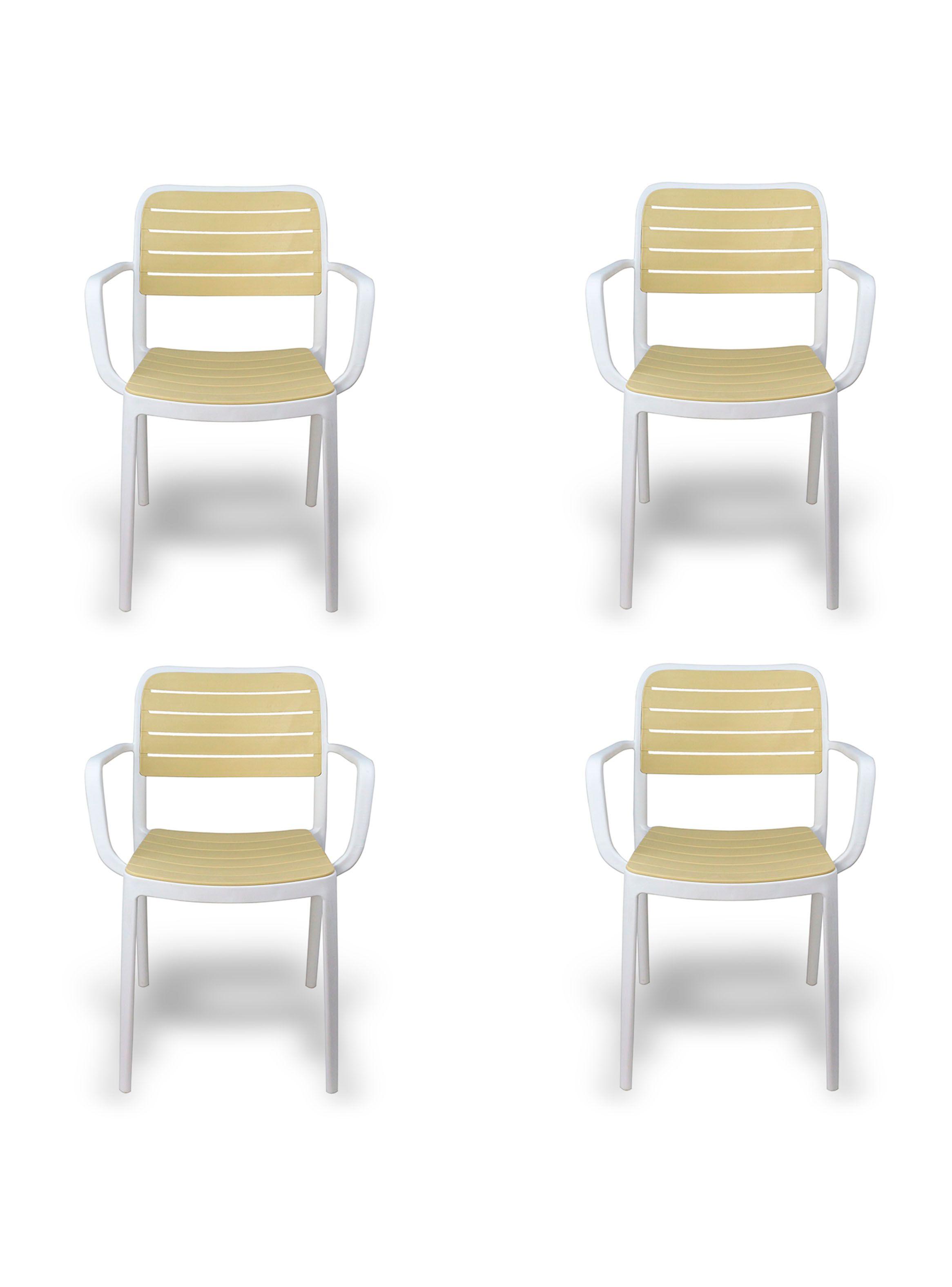 
Set 4 Sillas Terraza Plástica Sahara Blanca-6