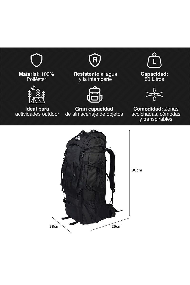 MOCHILA CAMPING 80L NEGRO-2