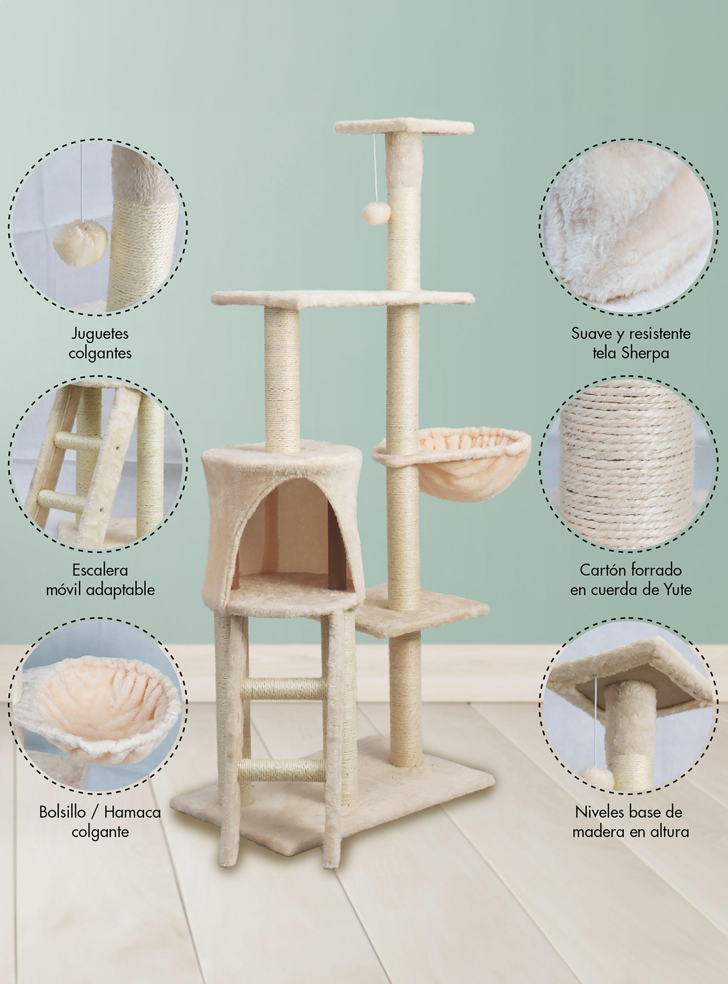 Torre Rascador Para Gatos Multinivel 135cm Café-3