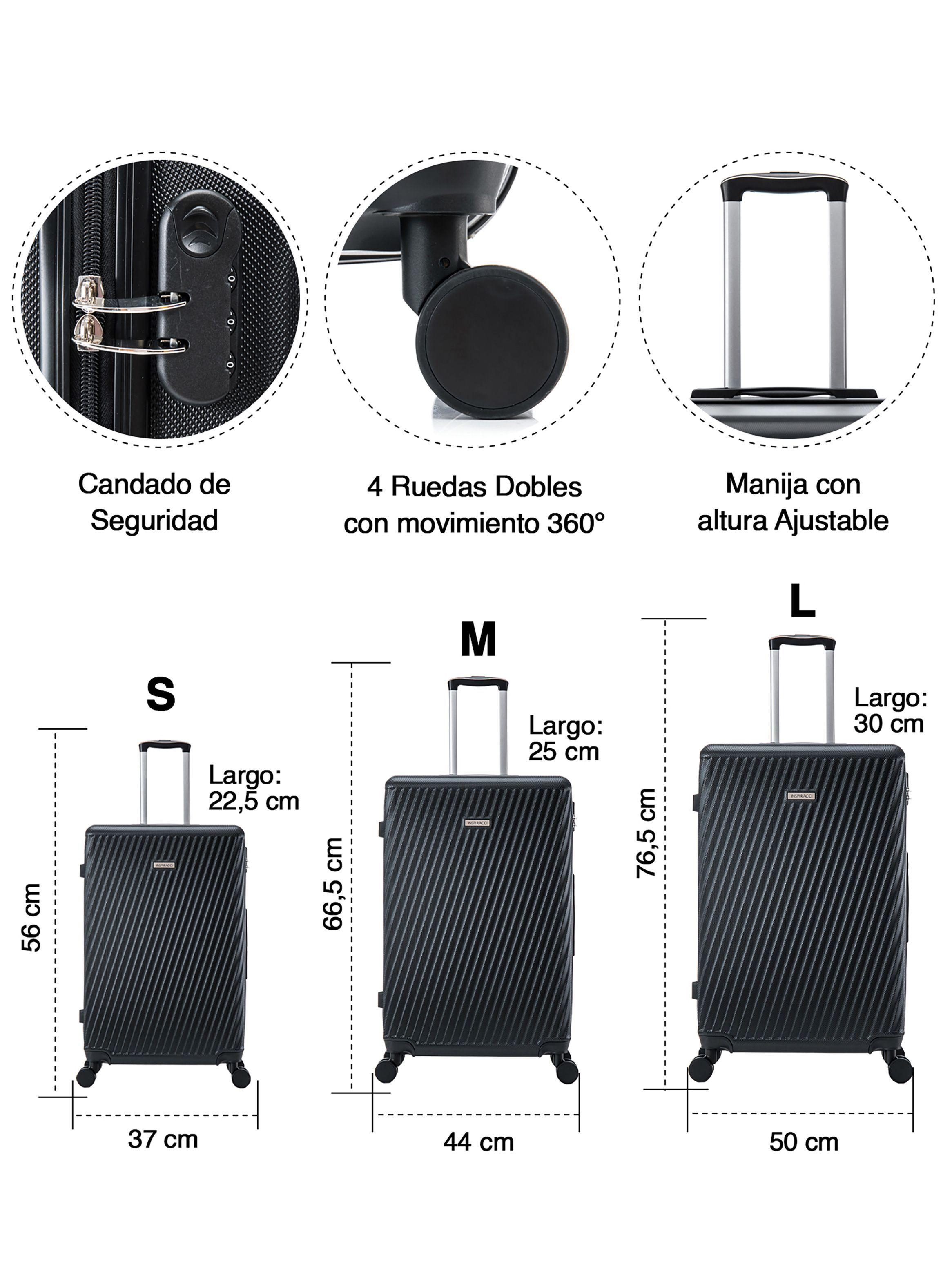 Set de Maletas Rígidas  MILAN S-M-L Negro-2