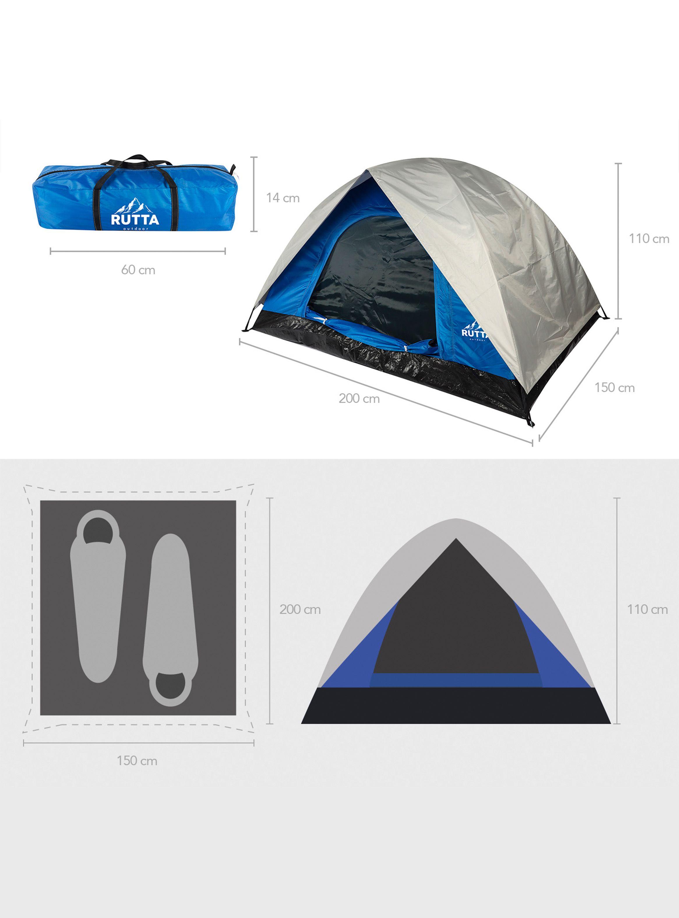Carpa 2 Personas Camping Outdoor Azul-6