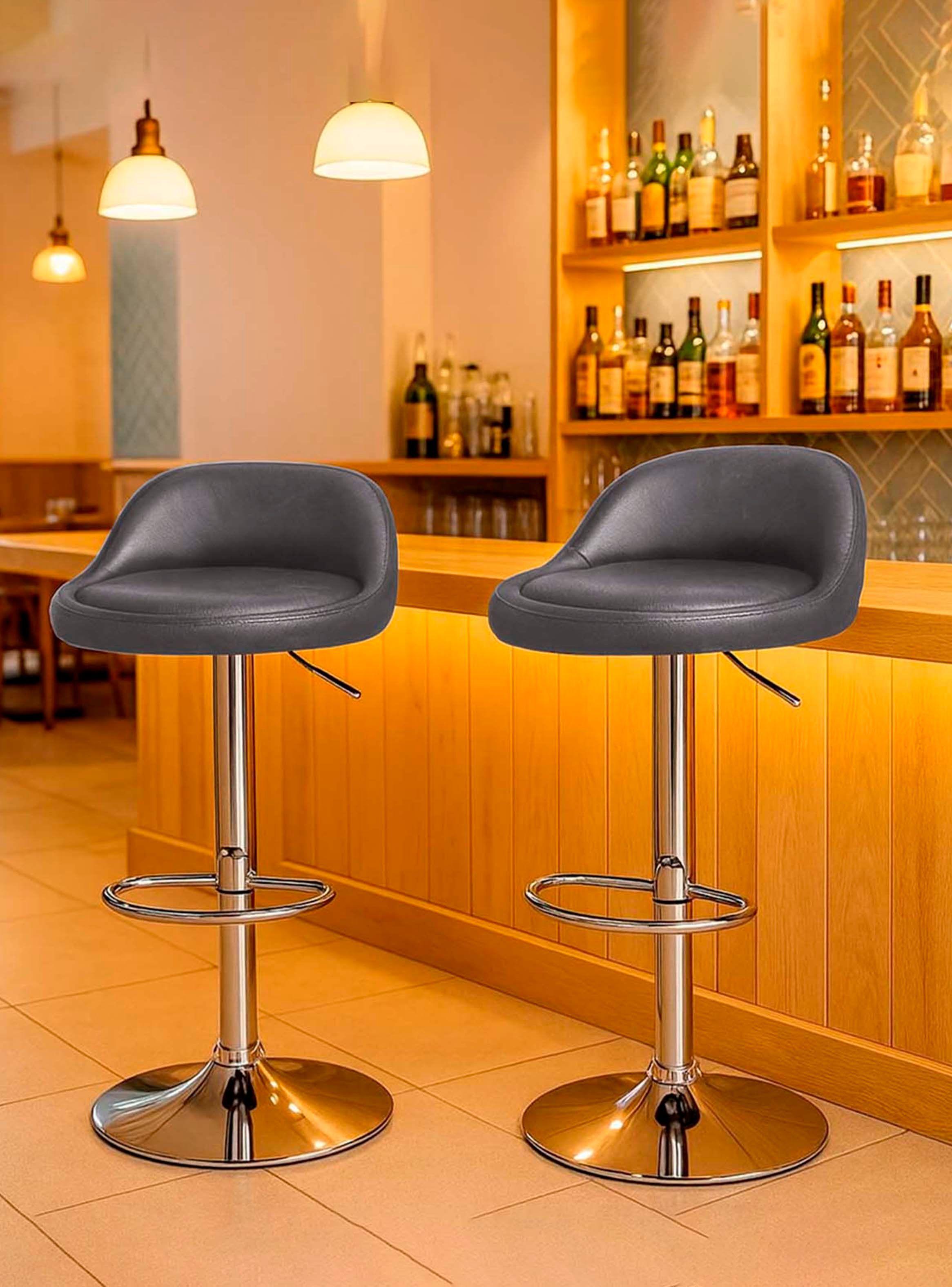 Pack 2 Piso Bar Altura Regulable Café-5