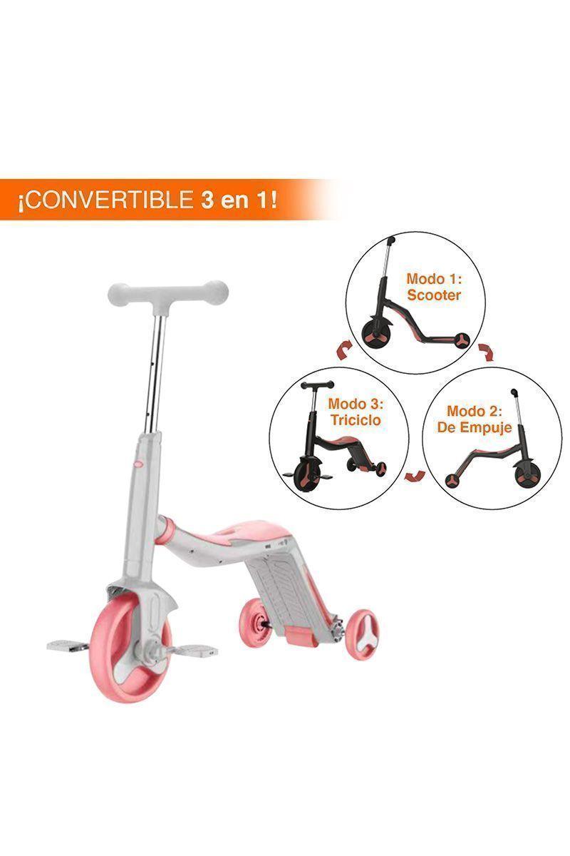Triciclo Infantil 3 en 1 con Música Rosado-4