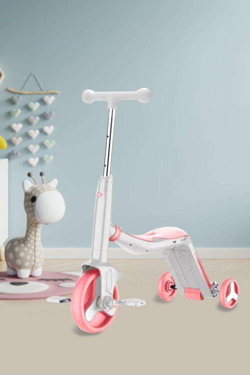 Triciclo Infantil 3 en 1 con Música Rosado-5