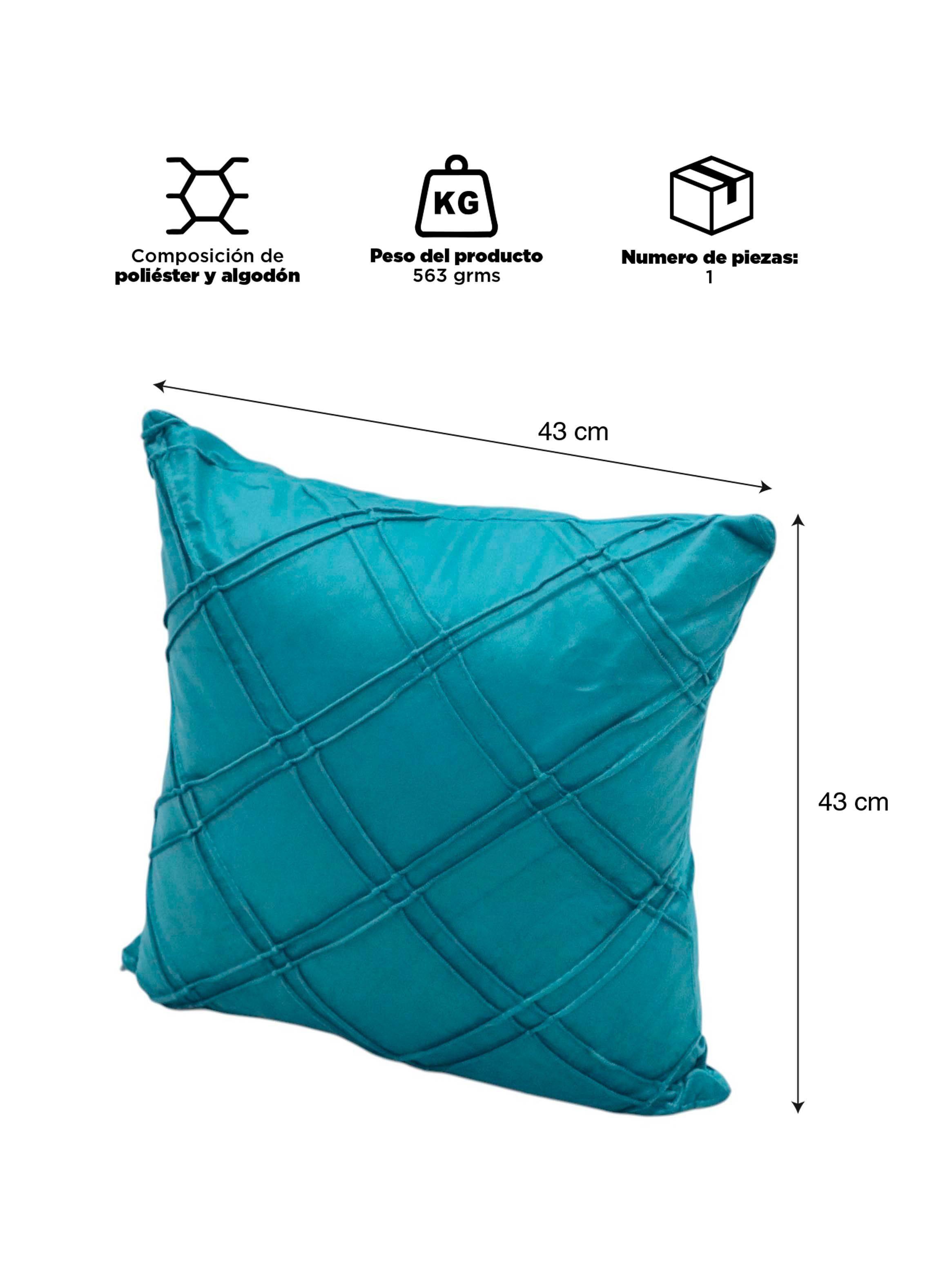 Cojín Decorativo Turquesa 43x43cm-2