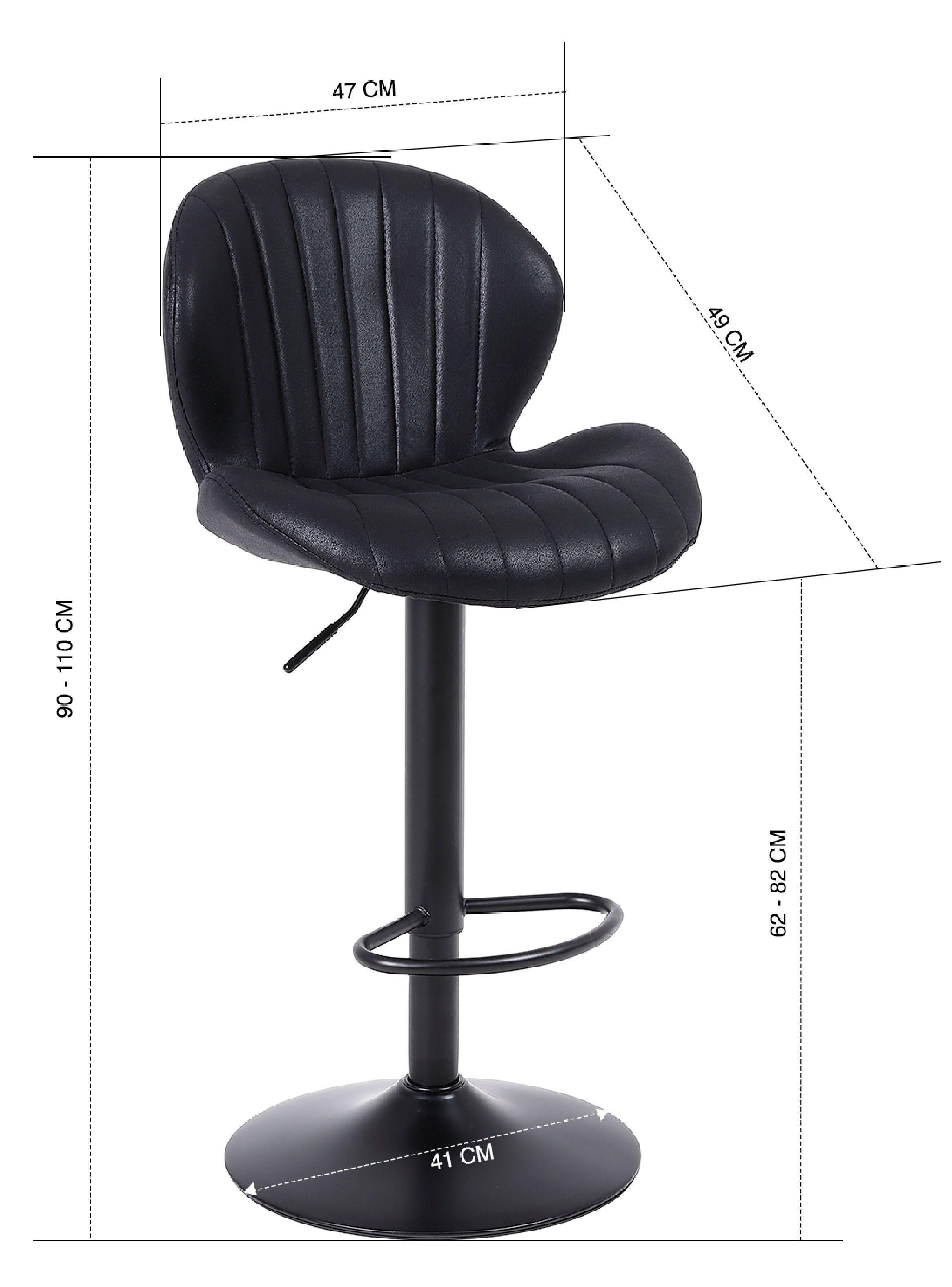 Pack 2 Pisos de Bar Lounge con Respaldo y Reposapiés Negro-7