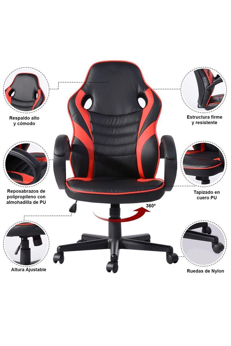Silla Gamer Xgames Ergonómica Escritorio Rojo-4