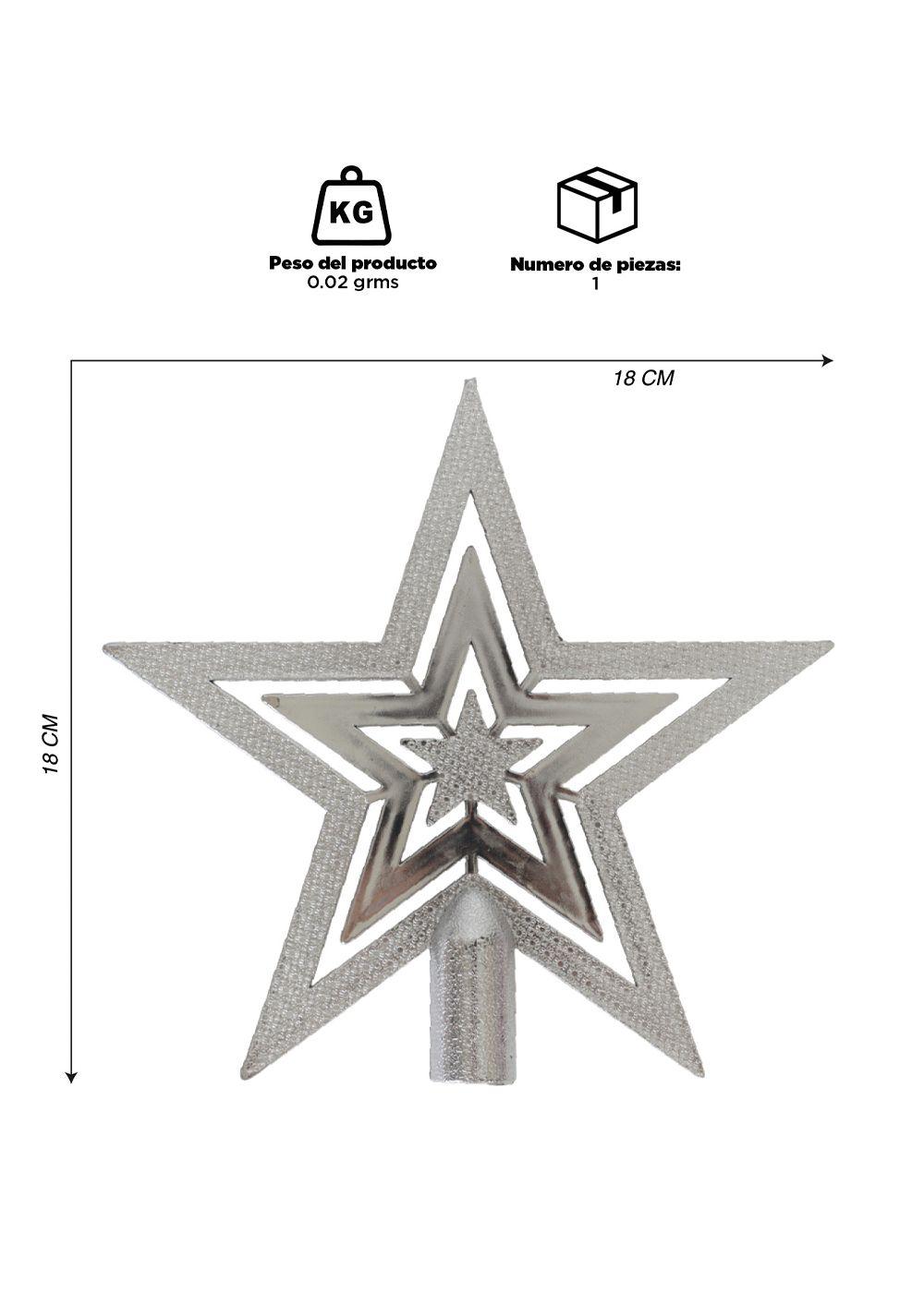 Estrella Navidad Plateada Plateado-2