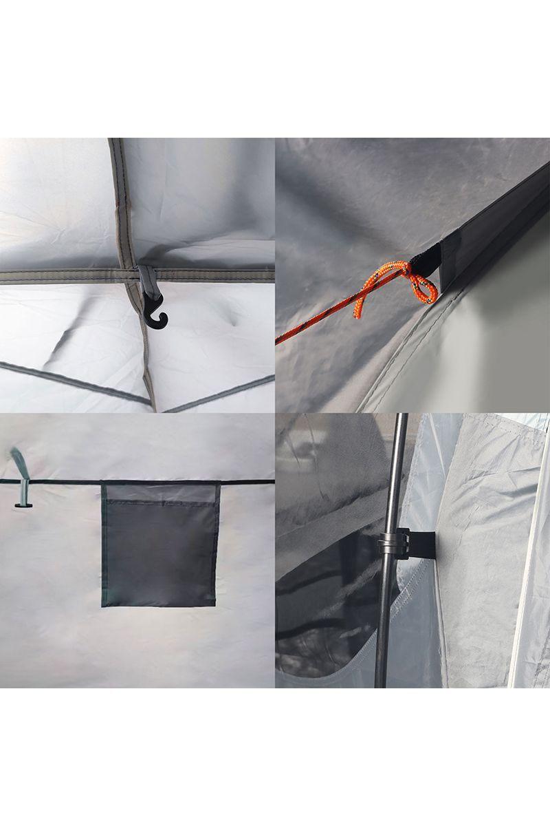 Carpa con Pantalla 6 Personas Camping Gris-4