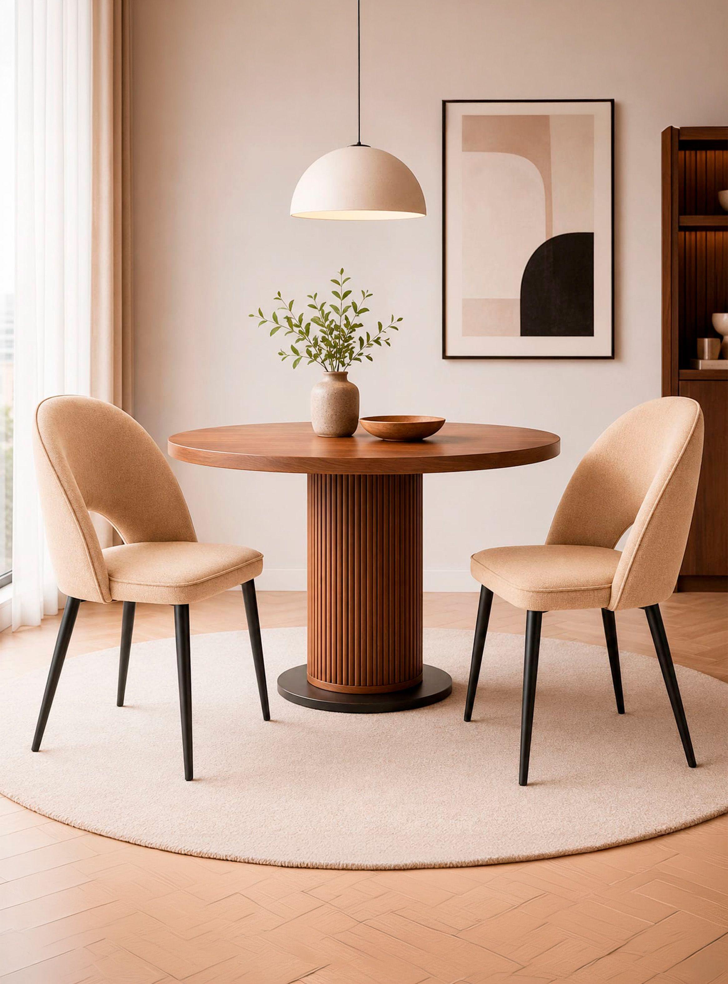 Pack 2 Sillas Comedor Oval Linen Beige-5