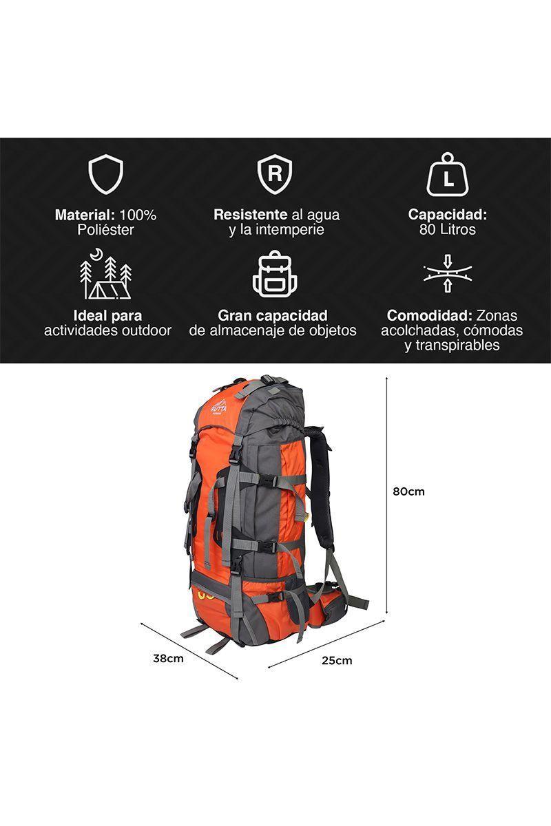Mochila Camping 80L Naranjo-2