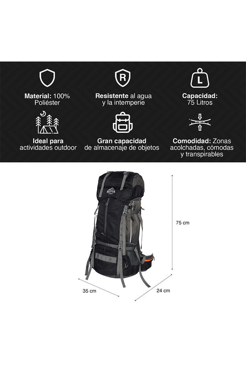 MOCHILA CAMPING 75L NEGRO-2
