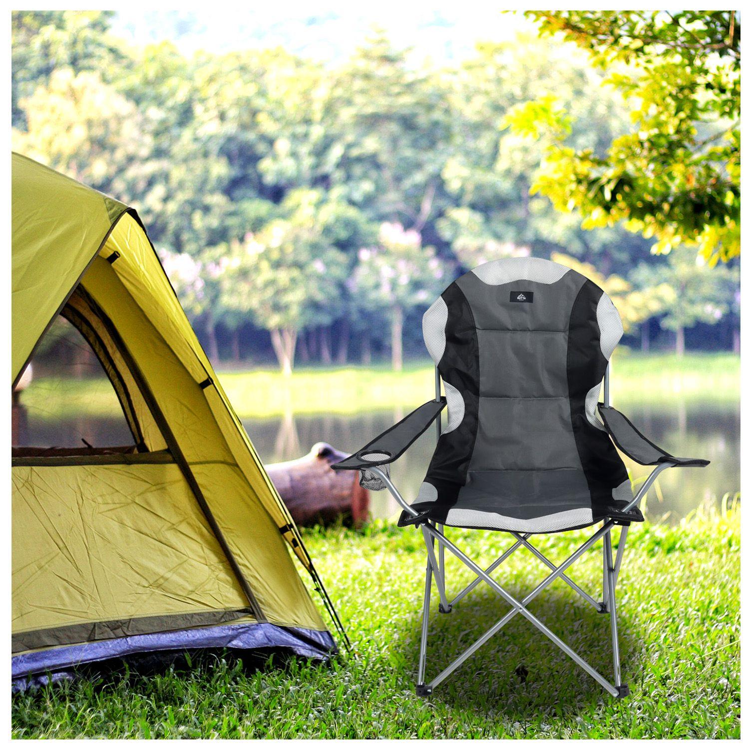 Silla Plegable con Reposabrazos Gris-5