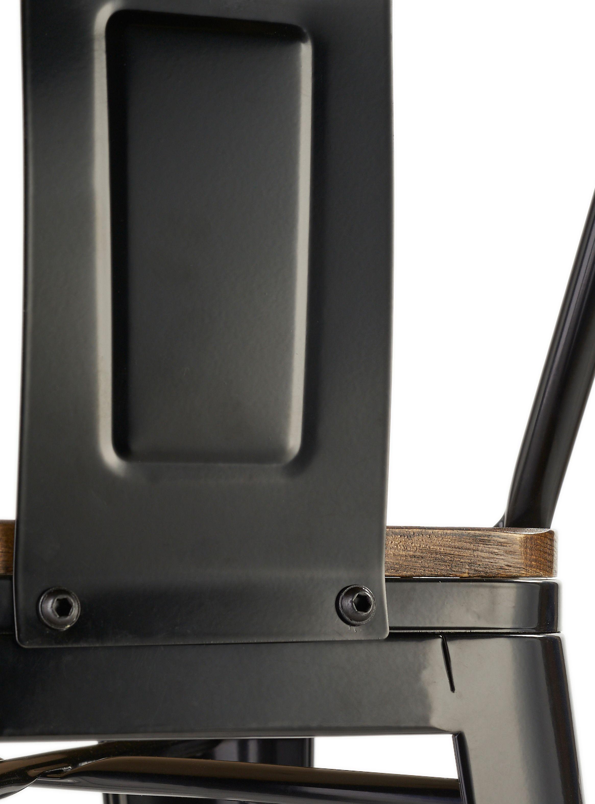 Pack 4 Pisos Bar Tolix Asiento Madera Negro-5