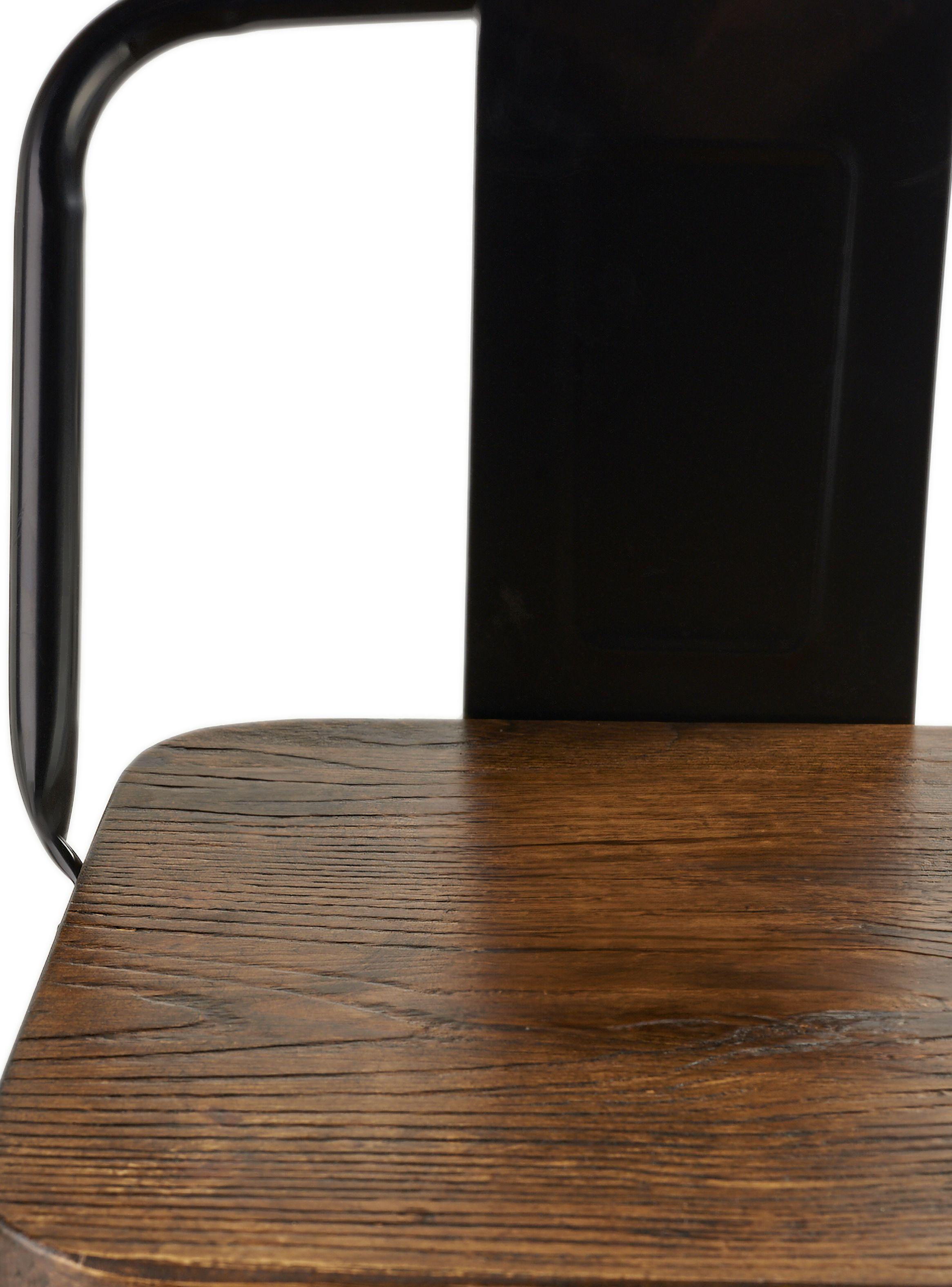 Pack 4 Pisos Bar Tolix Asiento Madera Negro-6