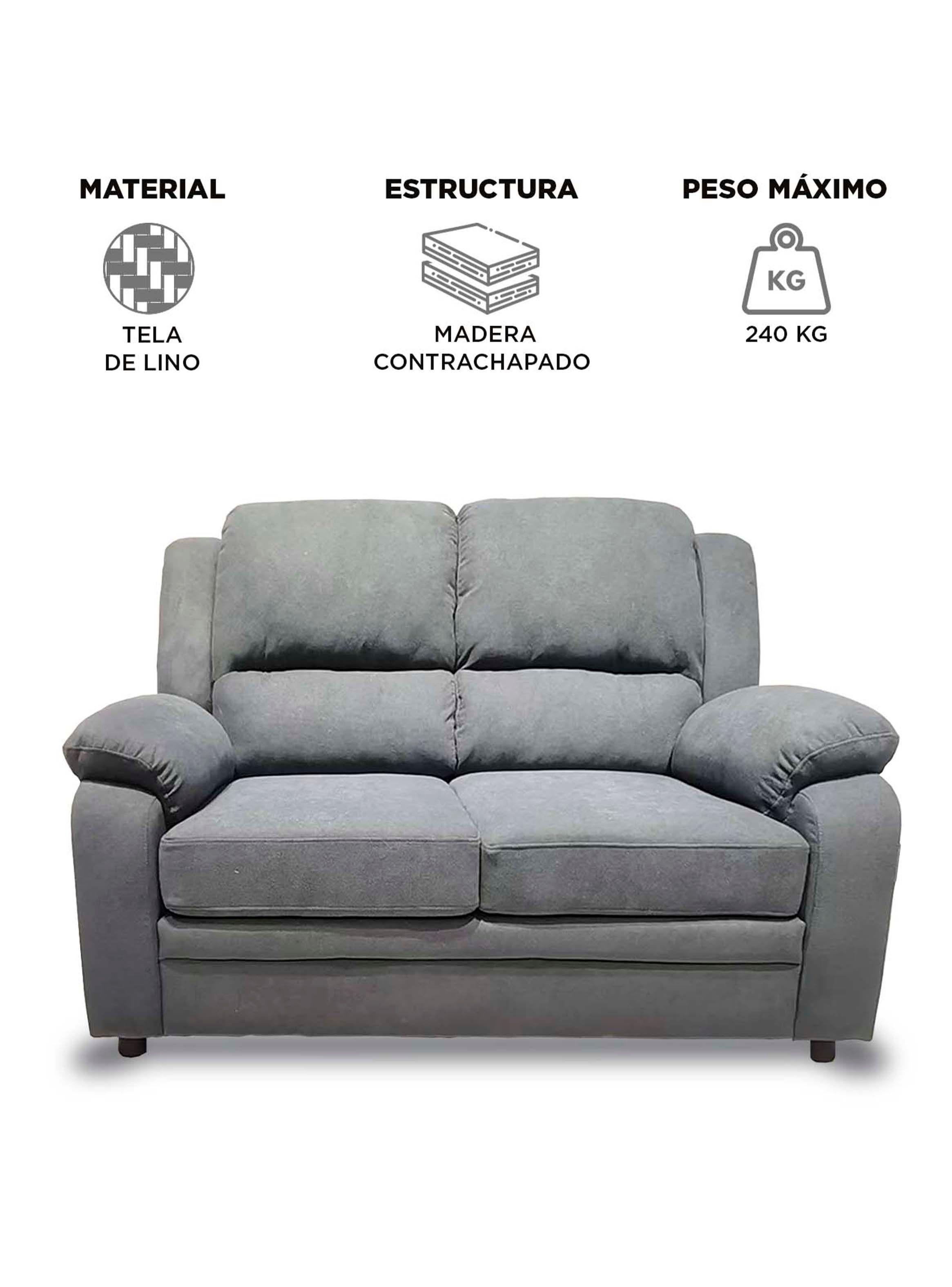 Sofá 2 Cuerpos Sevilla Lino Gris-6