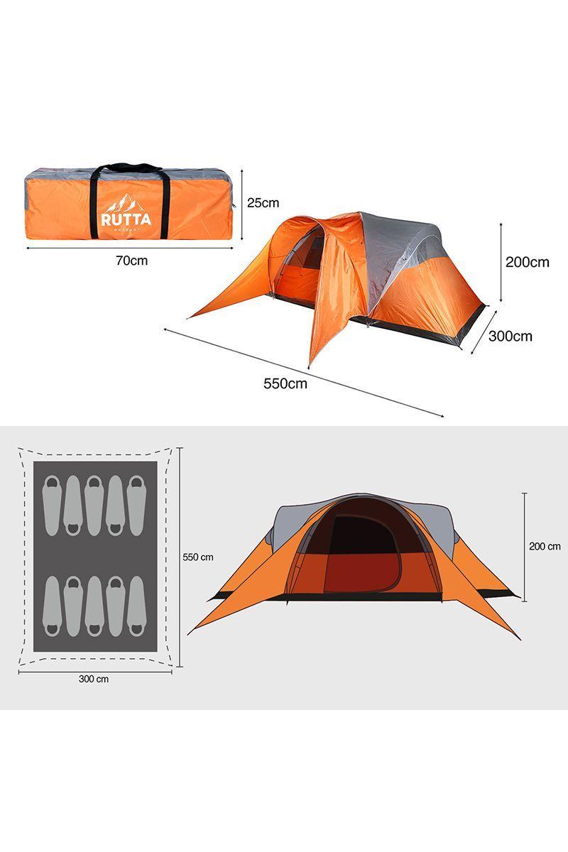 Carpa 10 Personas Camping Outdoor Naranjo-2