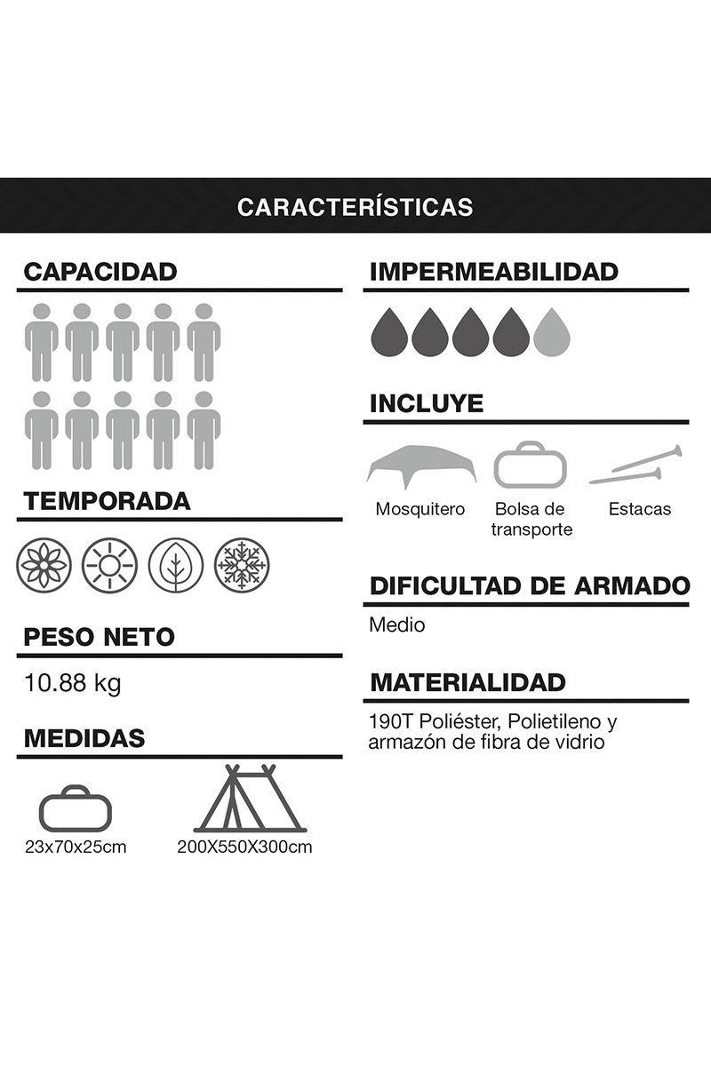 Carpa 10 Personas Camping Outdoor Naranjo-4