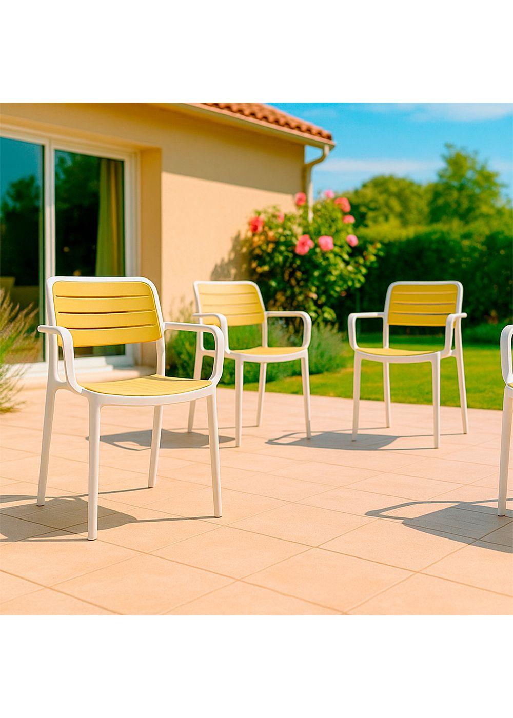 Silla Terraza Plástica Sahara Blanca-6