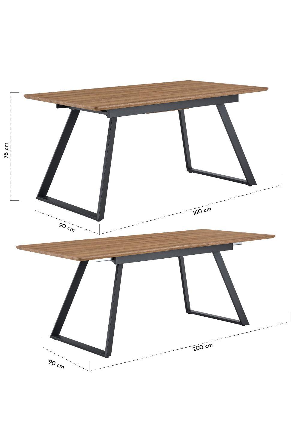 Mesa Extensible Loft 75x90x160-200 cm-2
