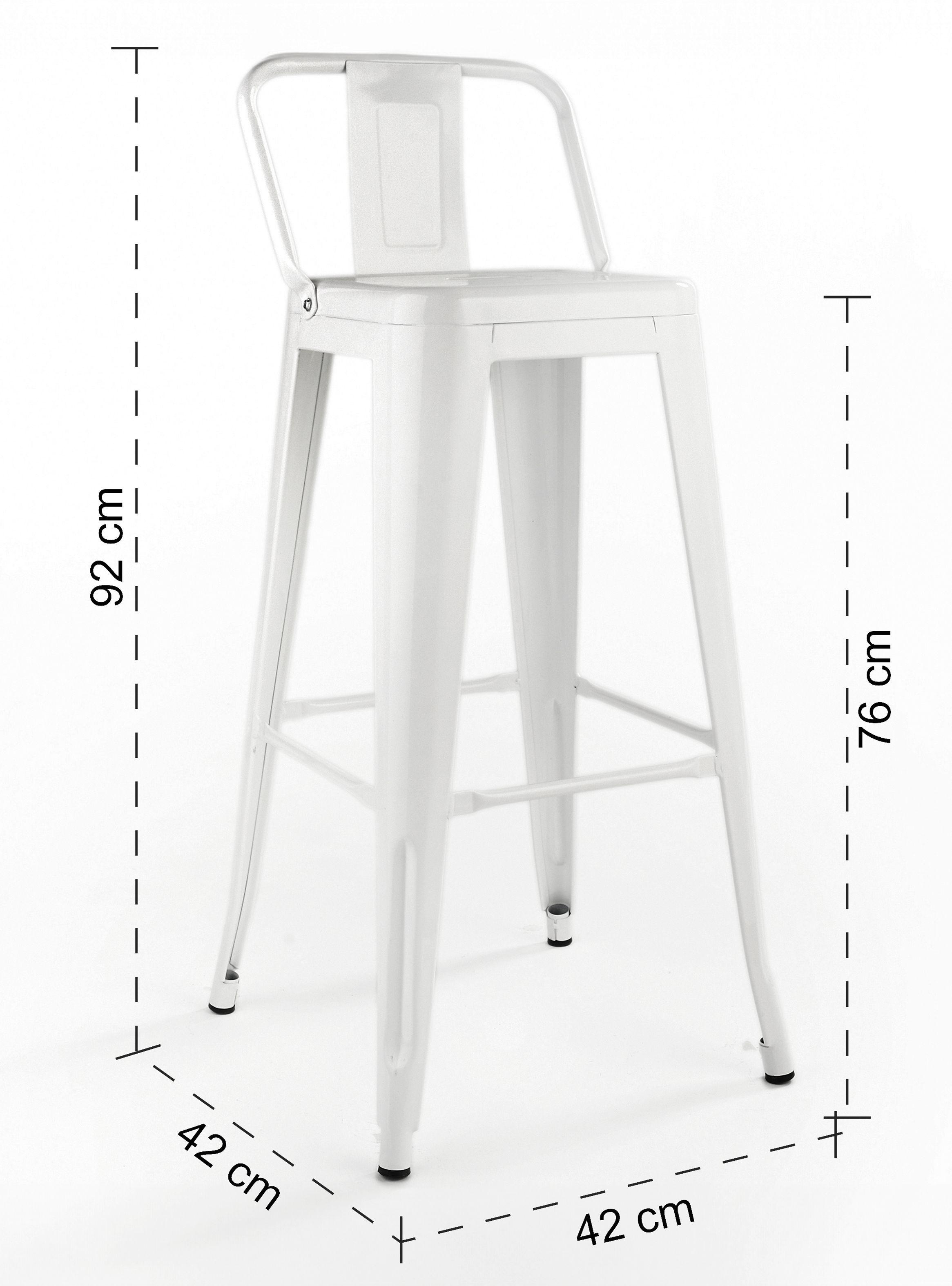 Pack 4 Piso Taburete Tolix Respaldo Blanco-2