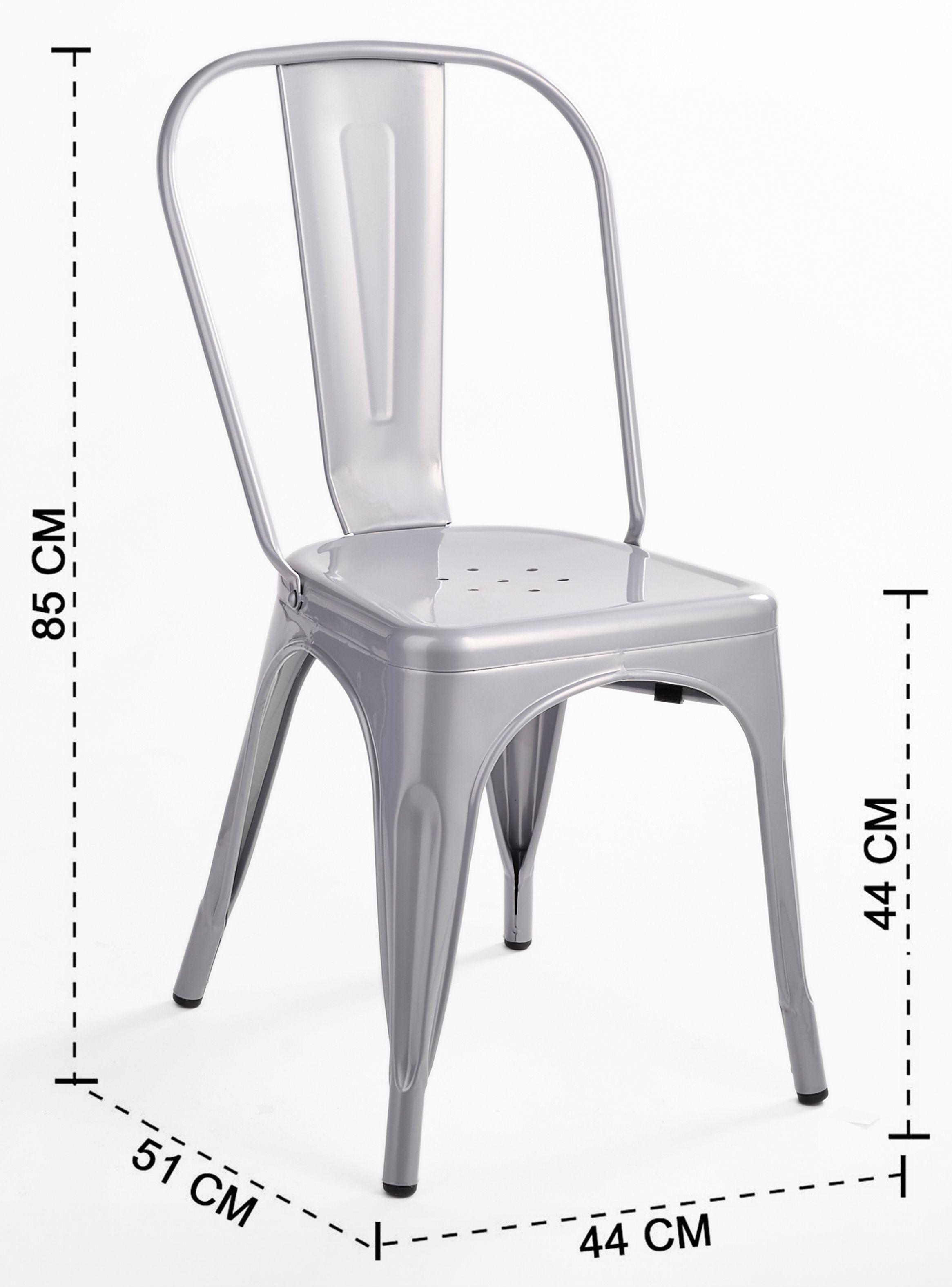 Silla de Bar Metal Tolix Gris-2