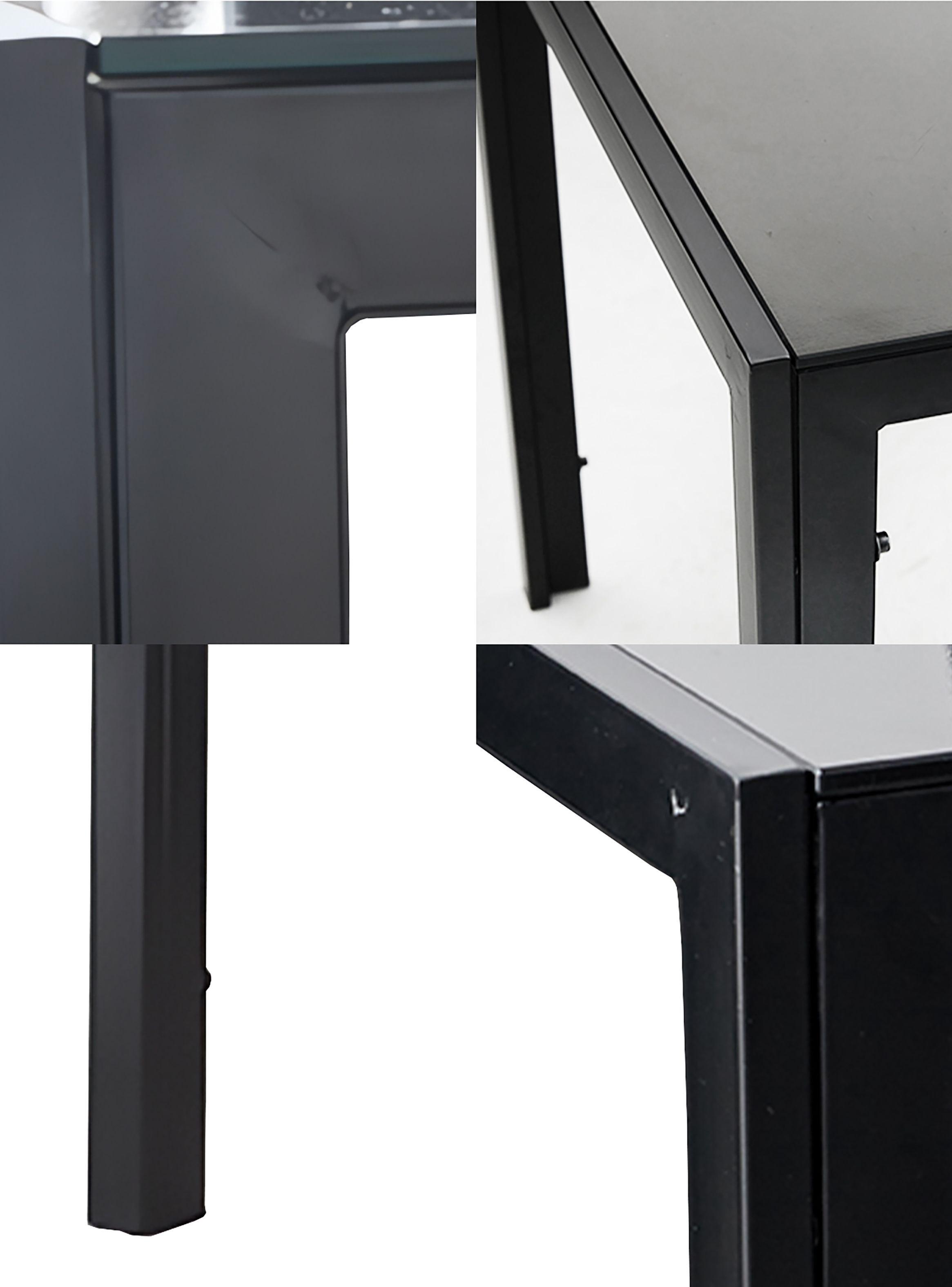 Comedor Mesa Vidrio 75x80x150 6 Sillas Pu Negro-3