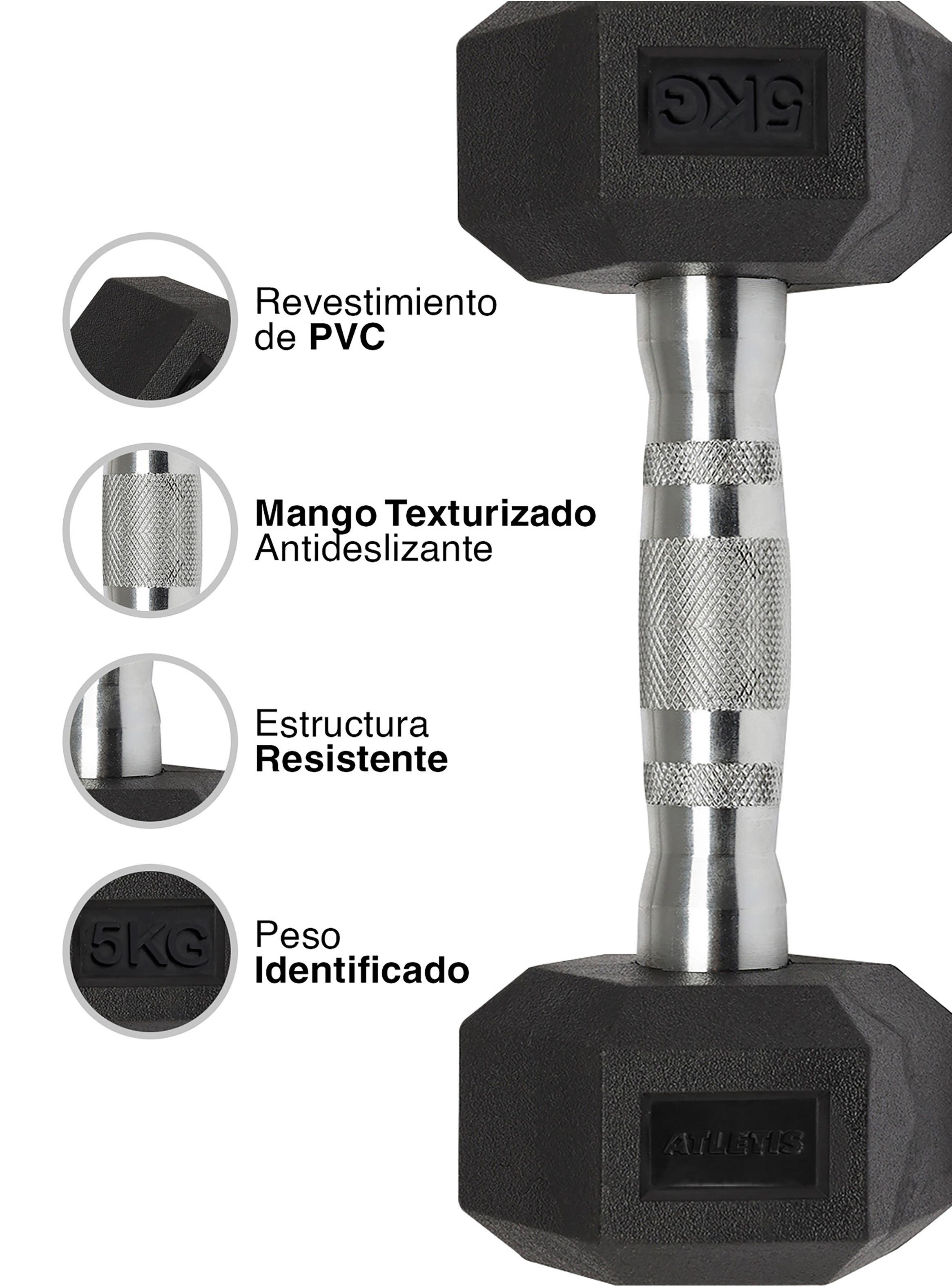 Mancuerna Hexagonal 5 Kg Negro-3
